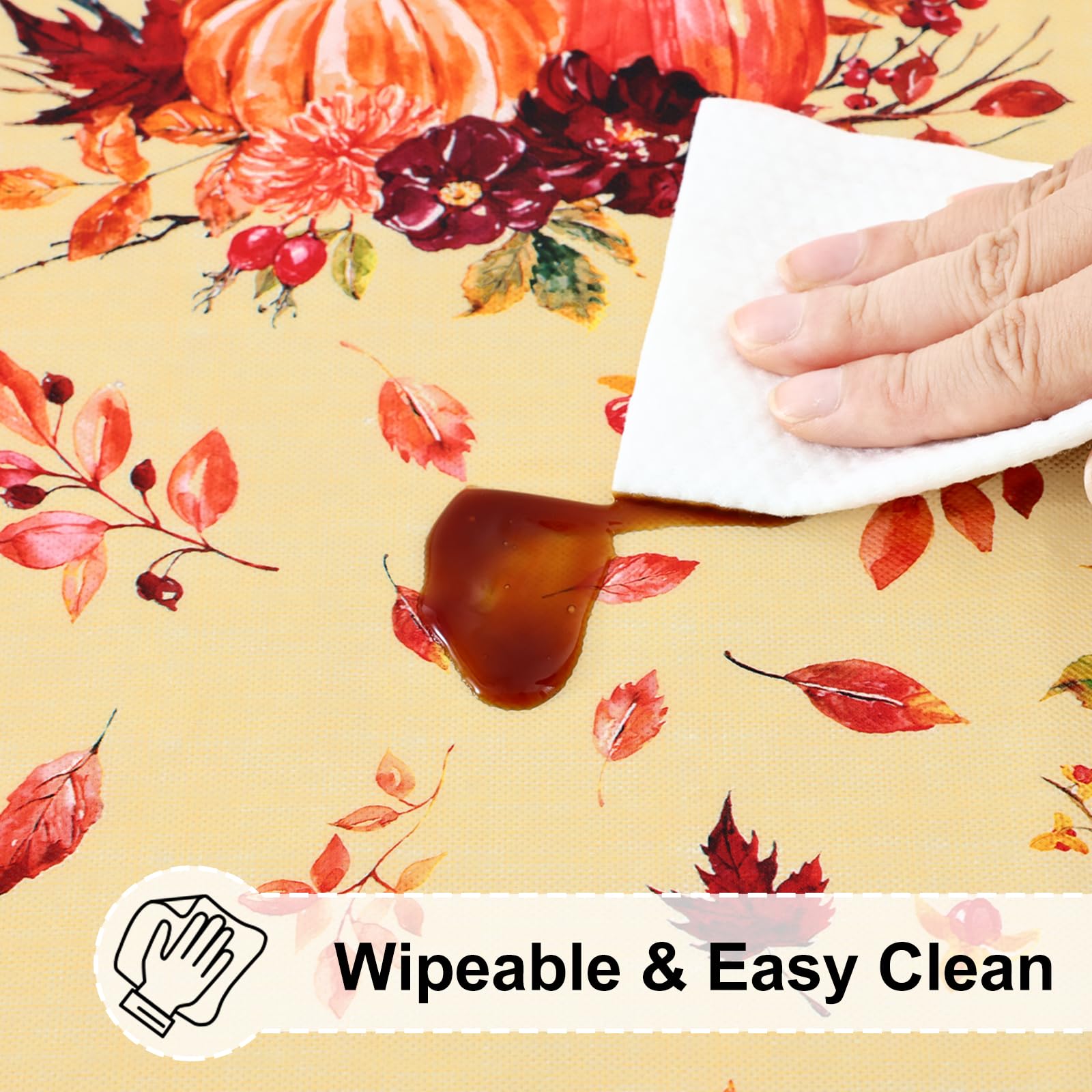 misaya Round Fitted Tablecloth with Elastic Edge, Waterproof Oil Proof Plastic Table Cover, Vinyl Flannel Backed Tablecloth Fits