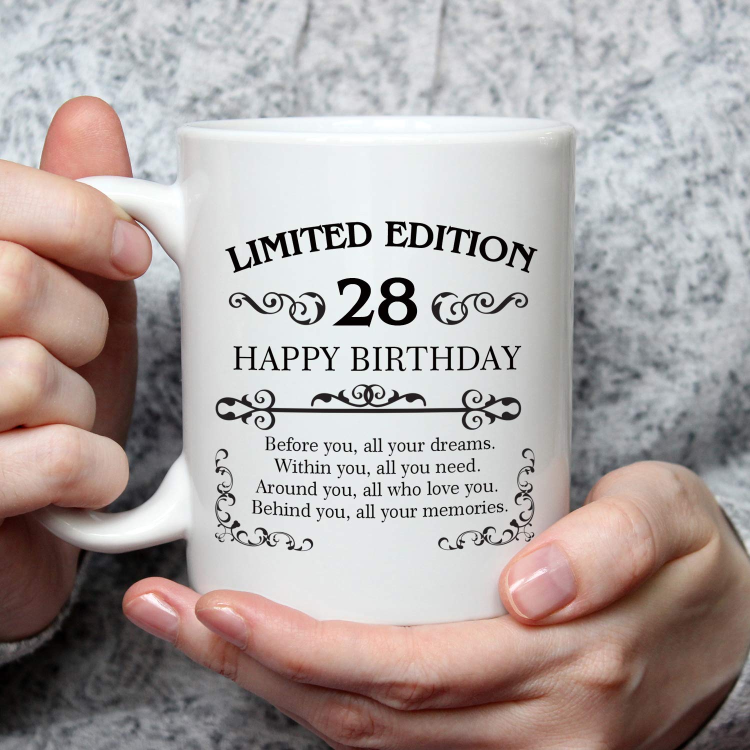 Aiyaya 28Th Birthday Gifts For Women Men - 11 Oz Coffee Mug - 28 Year Old Present Ideas For Son, Daughter, Sister, Brother, Frie