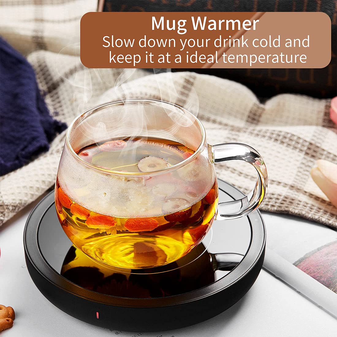 Mug Warmer, Coffee Mug Warmer With 3 Temperature Settings, Electric Coffee Cup Heater Warmer For Desk Auto Shut Off, Portable Co