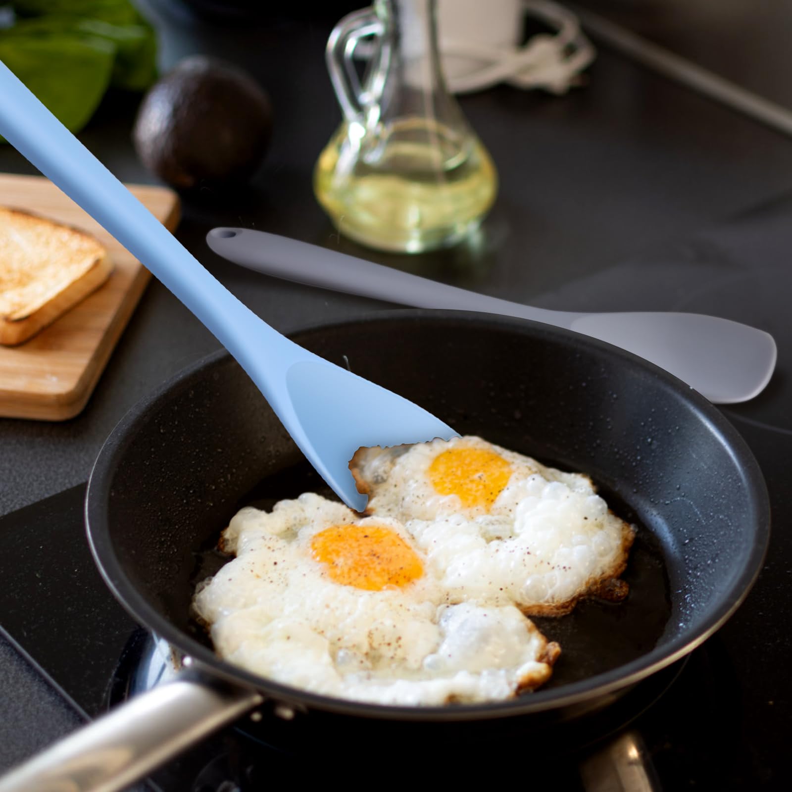 Armrouns Silicone Spatula Spoon 2-Pack, Rubber Spoonula Set Heat Resistant, Seamless Non-Stick Scrapers For Baking Mixing.