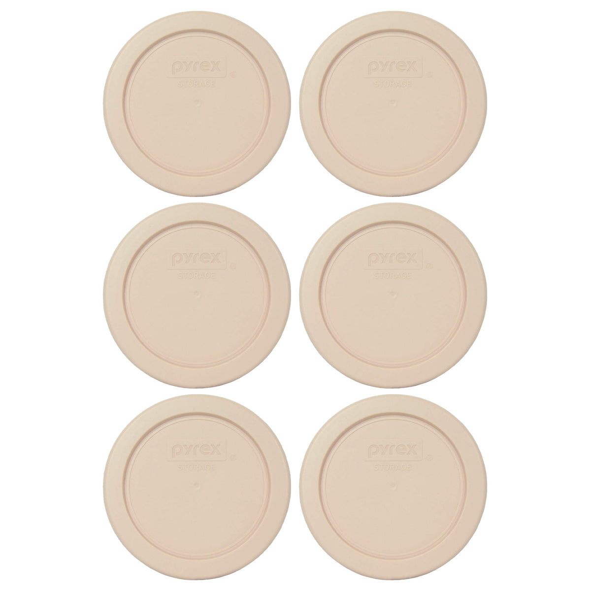 Pyrex 7202-Pc Blush Round Plastic Food Storage Lid, Made In Usa - 6 Pack