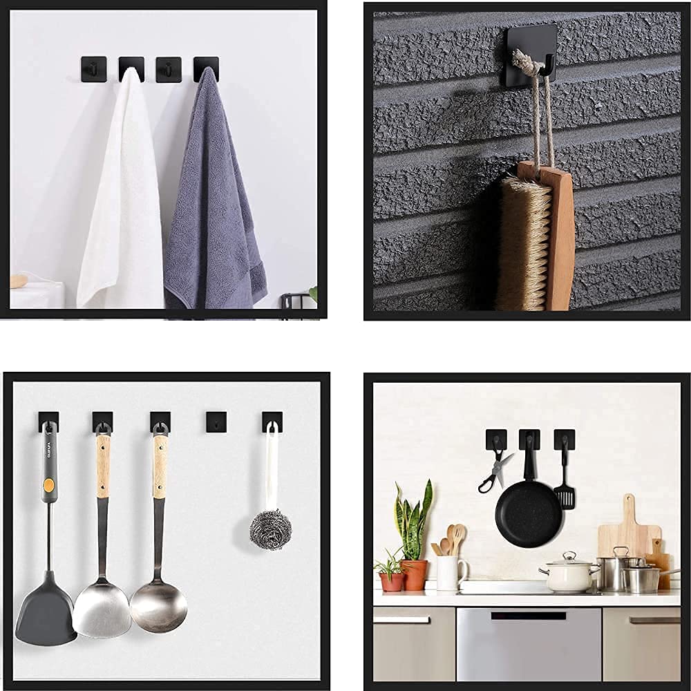 Sunfcon Cutting Board Holder Rack Pot Pan Lids Holder 2 Adhesive 304 Stainless Steel Hanging Hooks Chopping Board Organizer Thin