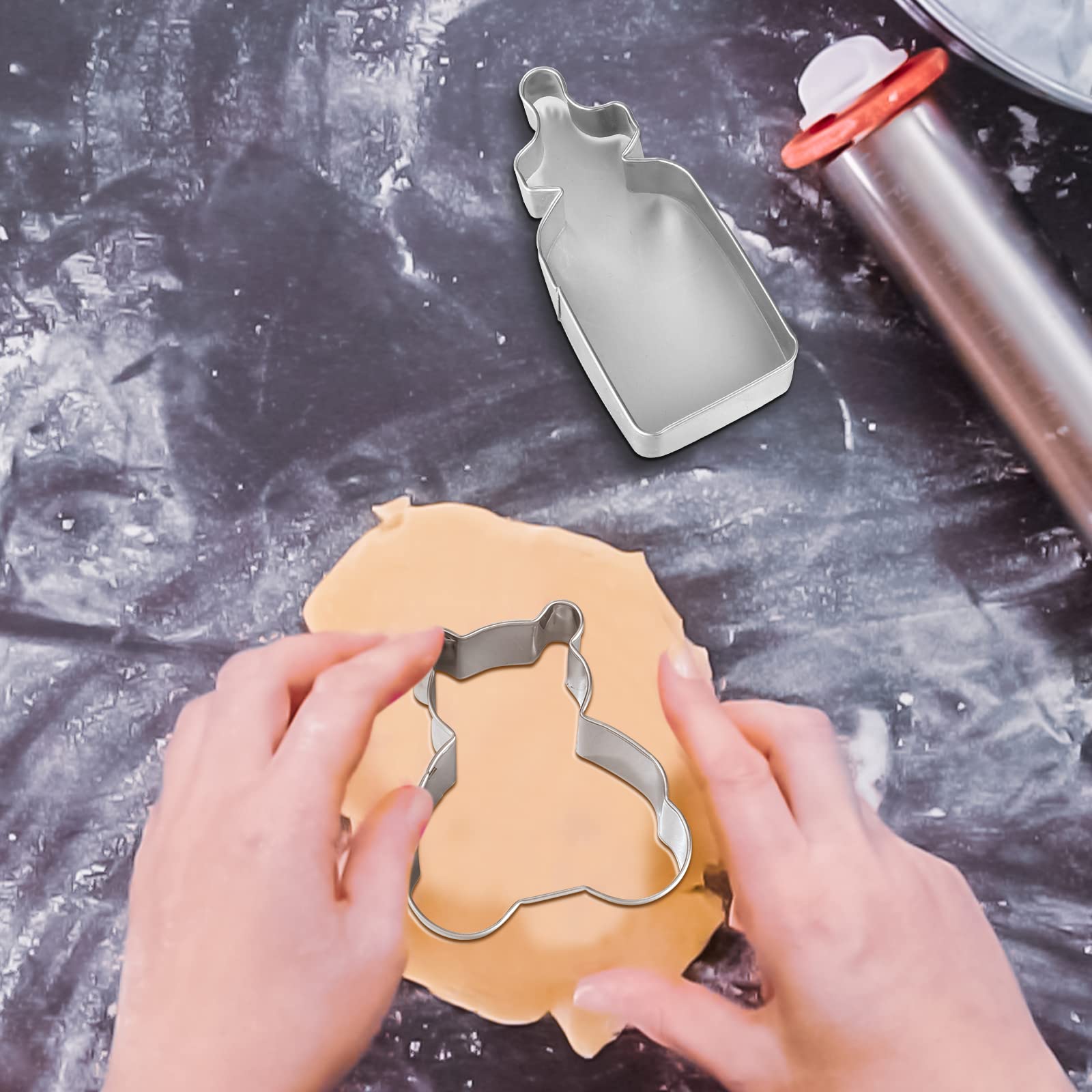 8 Pieces Cute Bear Cookie Cutters Baby Shower Vintage Cookie Cutter Bear Cookie Mould For Home Kitchen Baking Biscuit Bear Baby