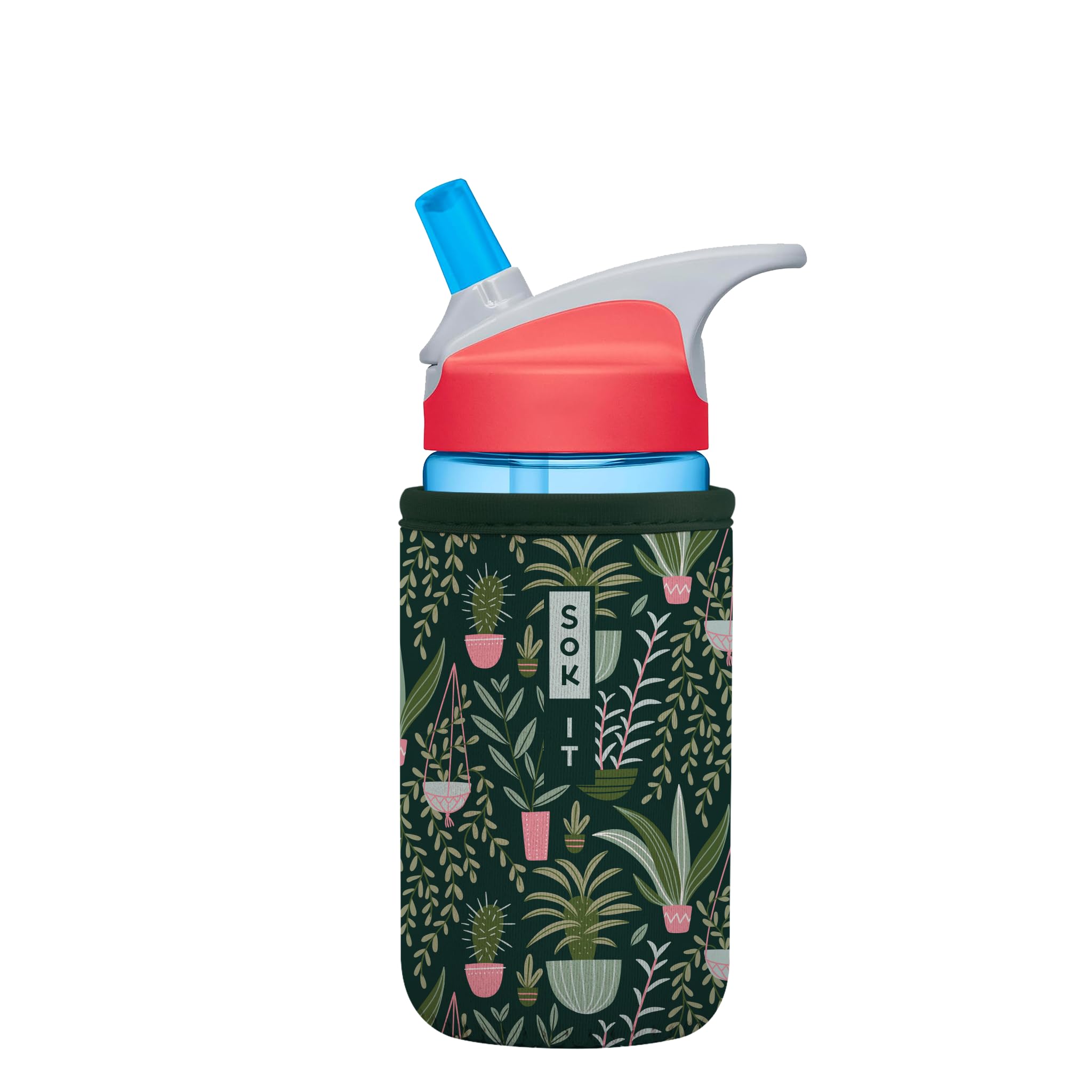Sok It BotlSok Water Bottle Sleeve Insulated Neoprene Cover (Green Living, Fits 12oz CamelBak or Nalgene)