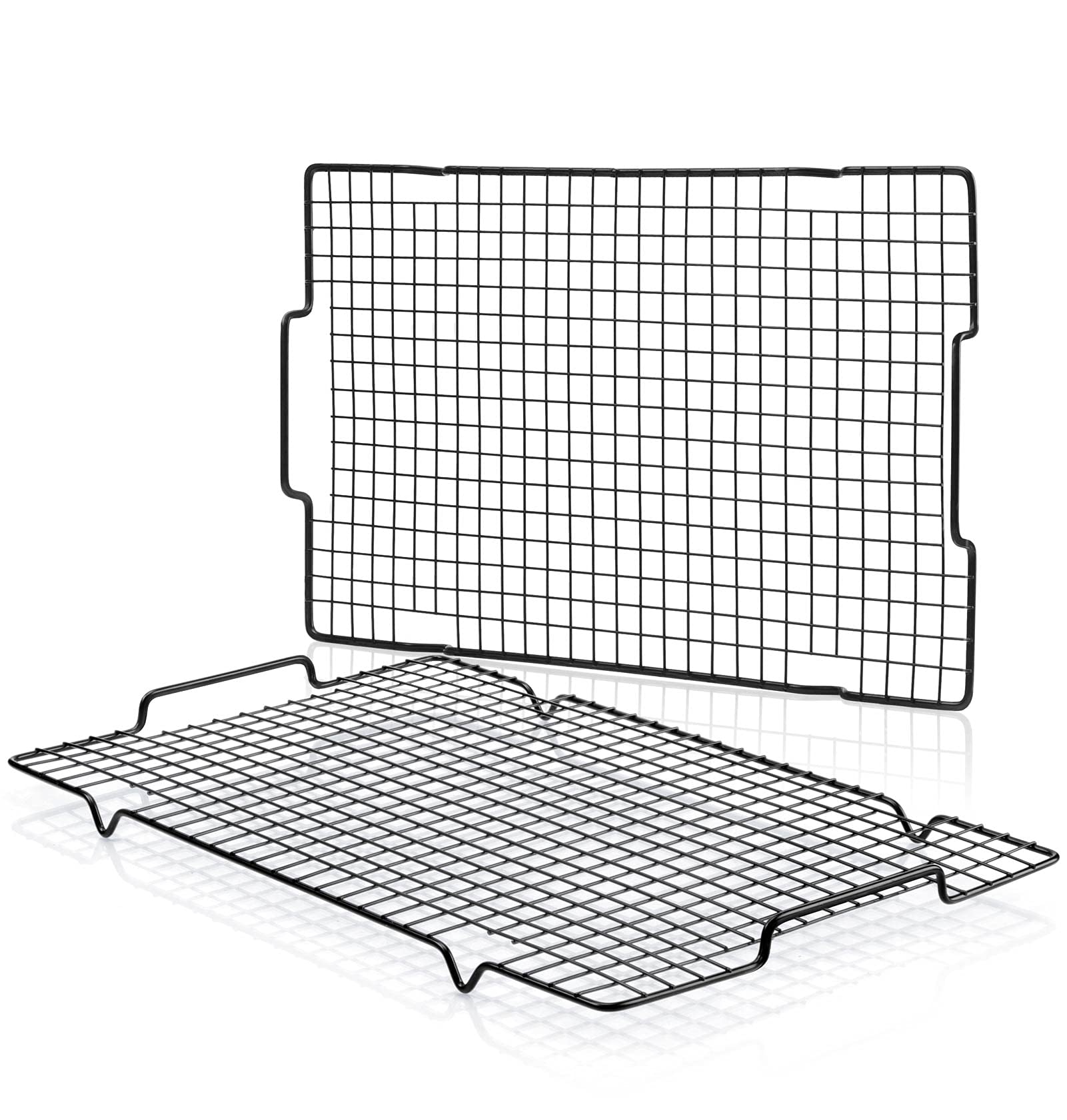 Hulisen Cooling Rack 2 Pack - 16'' X 10'', Nonstick Baking Rack With Handle Fits Half Sheet Pan, Cookie Cooling Racks For Baking
