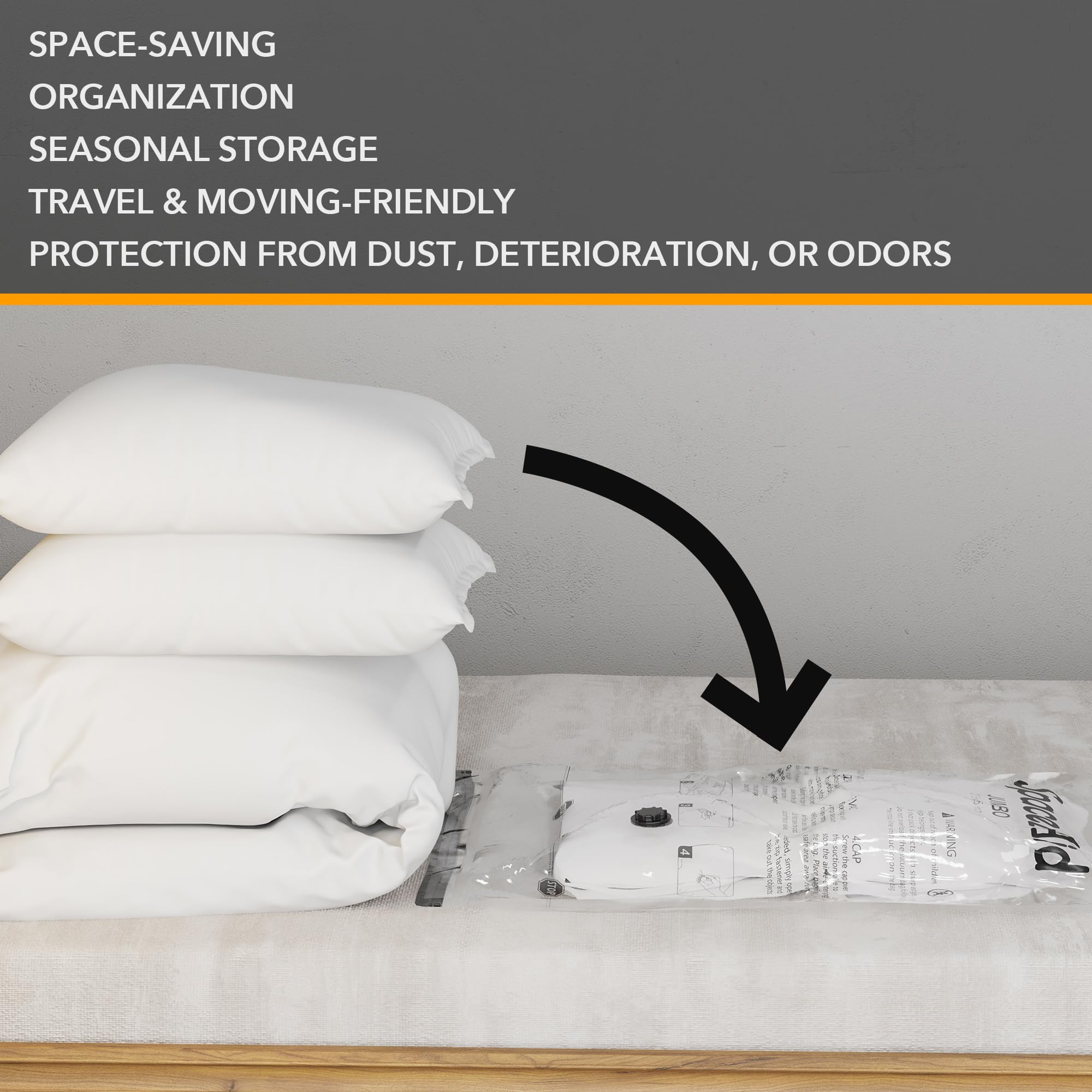 Spaceaid 14 Pack Vacuum Storage Bags With Electric Air Pump, Space Saver Sealer Compression Bags For Comforters, Blankets, Pillo