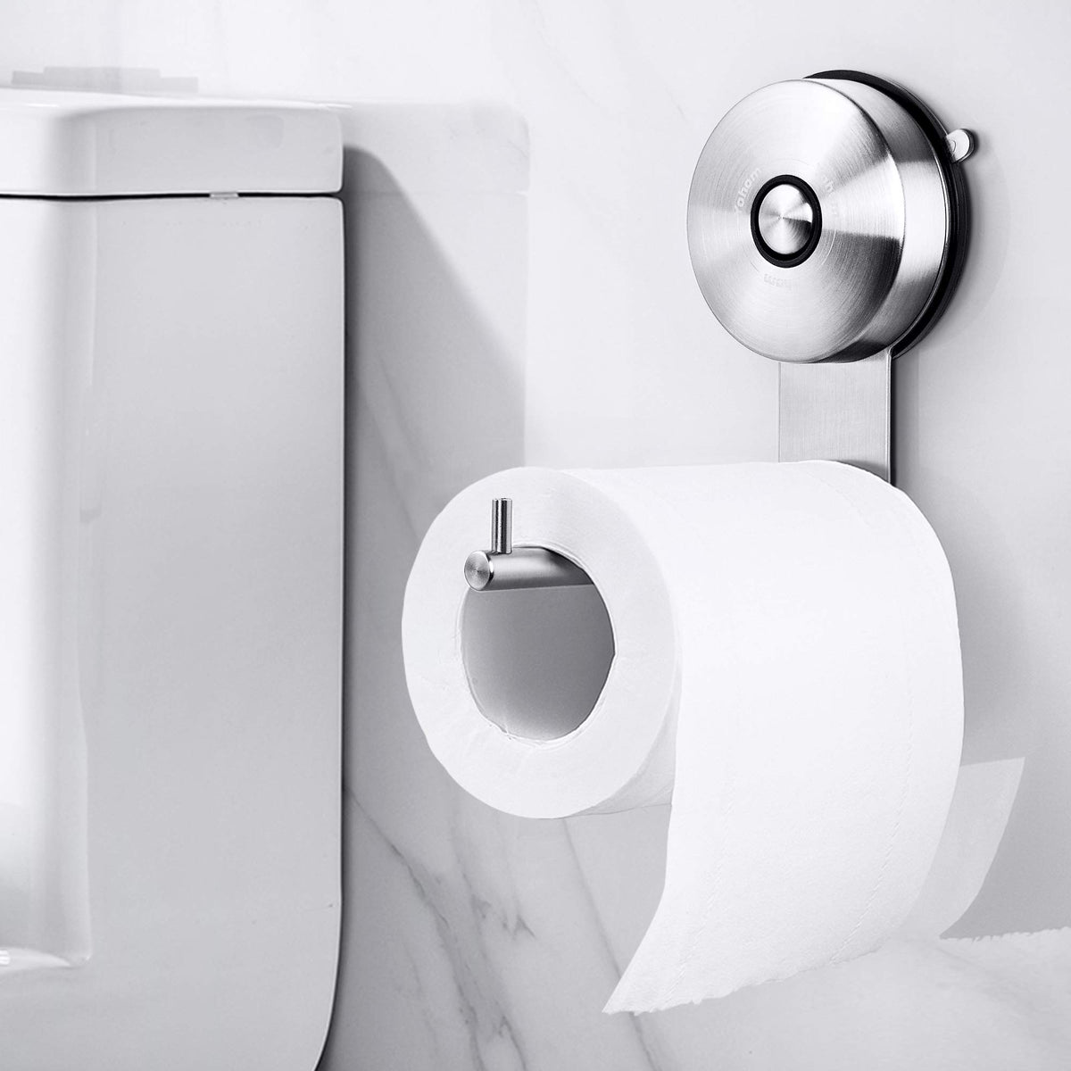 Yohom Suction Cup Toilet Paper Holder Bathroom Hooks For Towel Wall Mounted Toilet Roll Holder Tissue Paper Towel Dispenser Hat