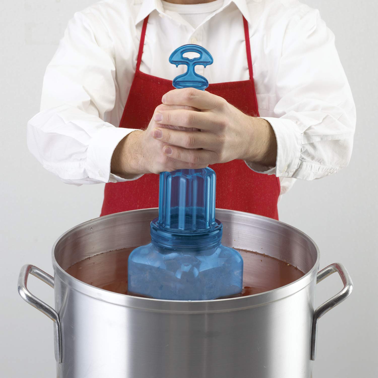 San Jamar Rapi-Kool Plastic Rapid Cooling Commercial Food Paddle With Hang Tag For Restaurants, Kitchens, 128 Ounces, Blue