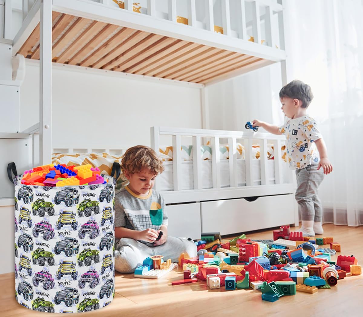 Ddbasket Kidslaundry Basket Boys Hamper For Nursery Boy And Girl Monster Racing Hamper Cute Kids Toys Storage Bin Organizer Room