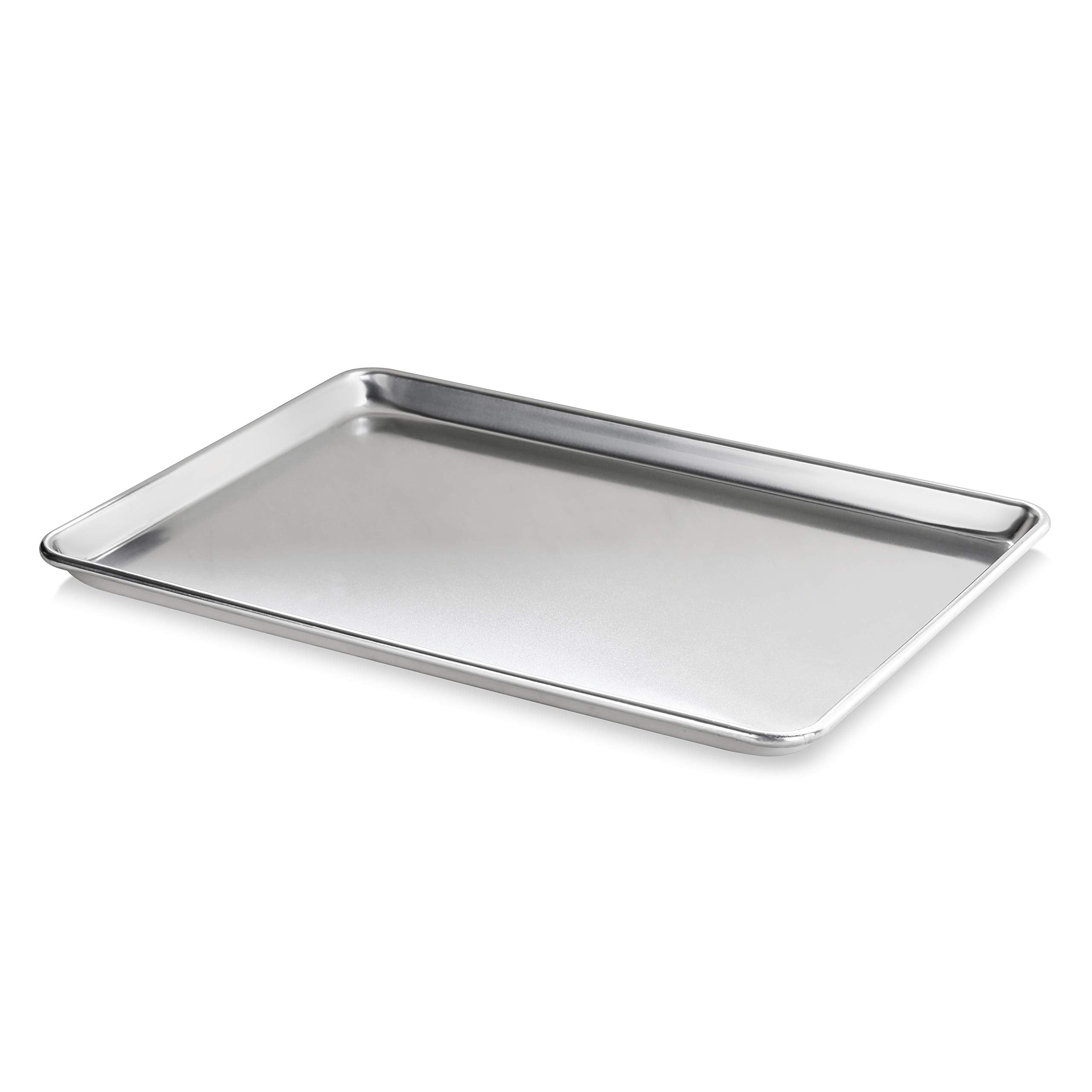 New Star Foodservice 36893 Commercial-Grade 18-Gauge Aluminum Sheet Pan/Bun Pan, 15'' L X 21'' W X 1'' H (Two Thirds Size) | Mea