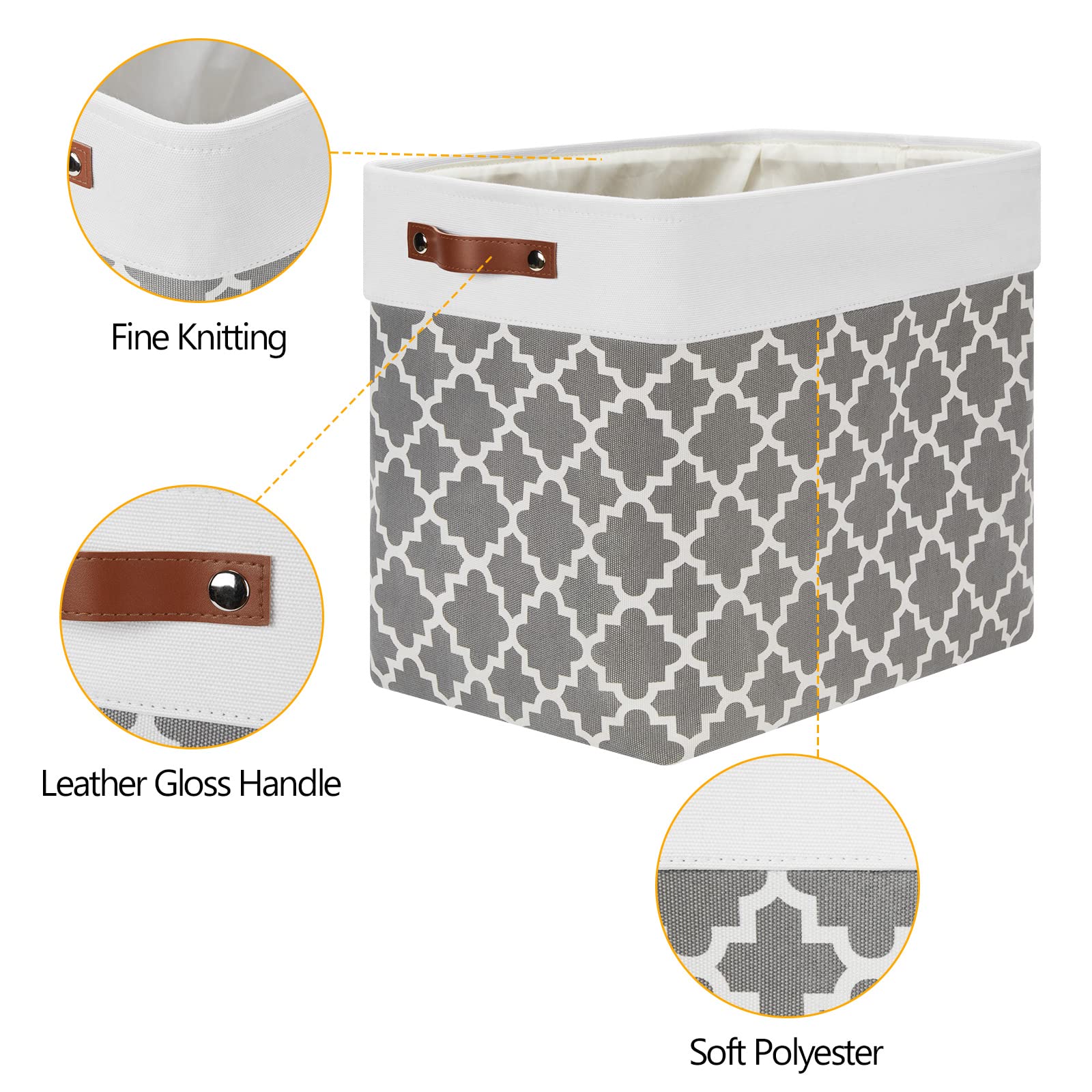 Dullemelo Storage Baskets Large 17''X12''X15'' Foldable Rectangular Storage Bins Baskets For Organizing [2 Pack] Fabric Nursery