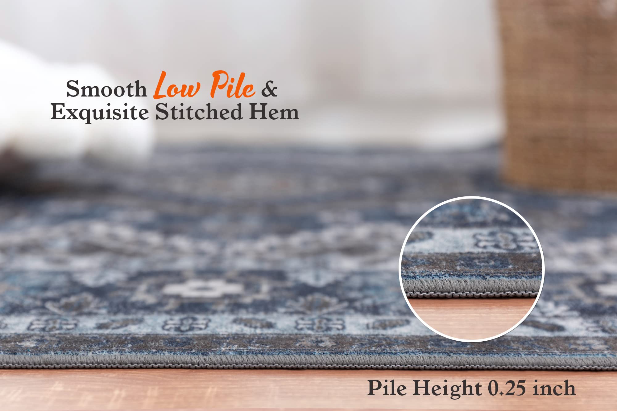 Rugland 9X12 Area Rug - Stain Resistant Washable Rug, Anti Slip Backing Rugs For Living Room, Boho Vintage Tribal Area Rugs (Tpr