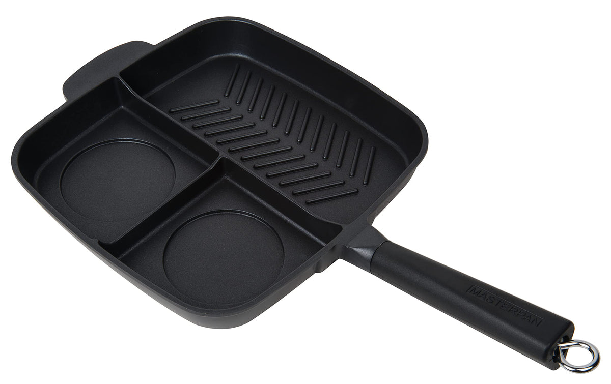 Masterpan Masterpan Non-Stick 3 Section Meal Skillet, 11'', Black – Homenkitchenshop