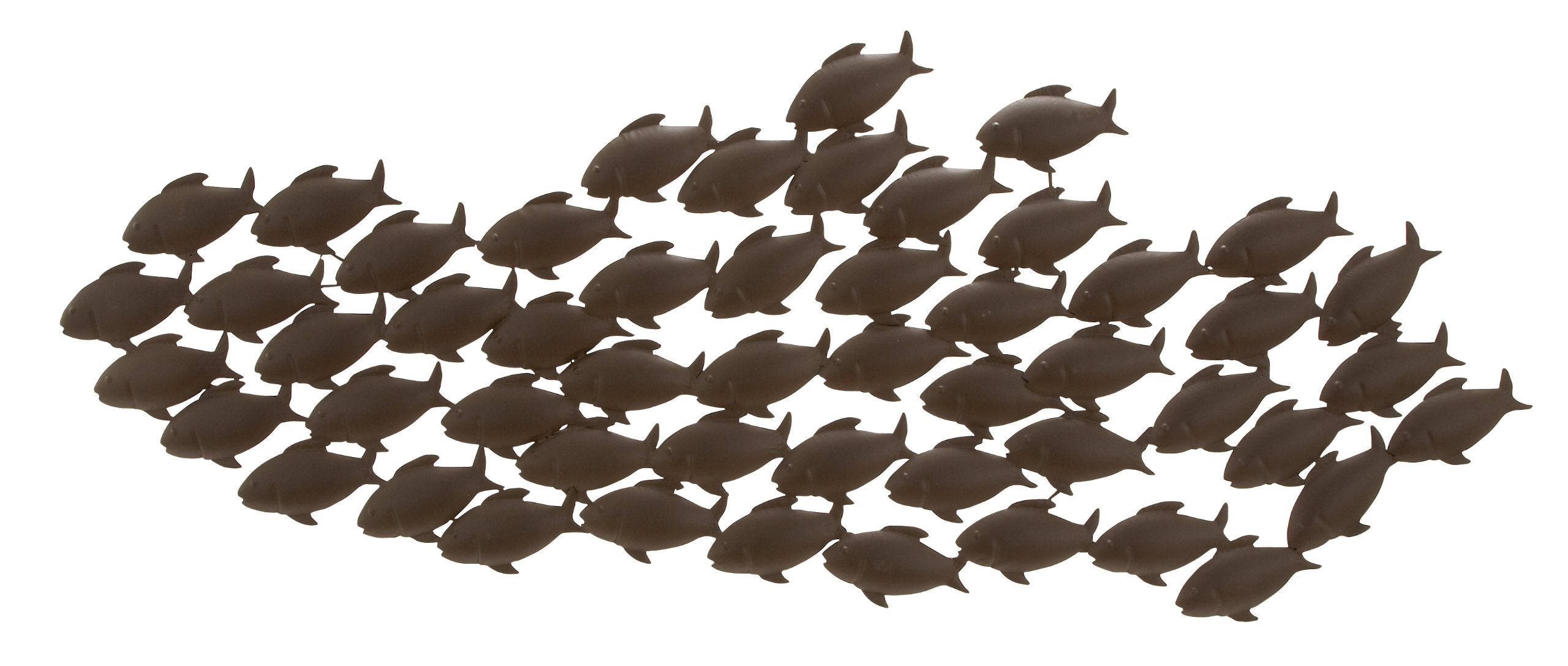Deco 79 Metal Fish Home Wall Decor Wall Sculpture, Wall Art 53 x 1 x 20, Dark Brown