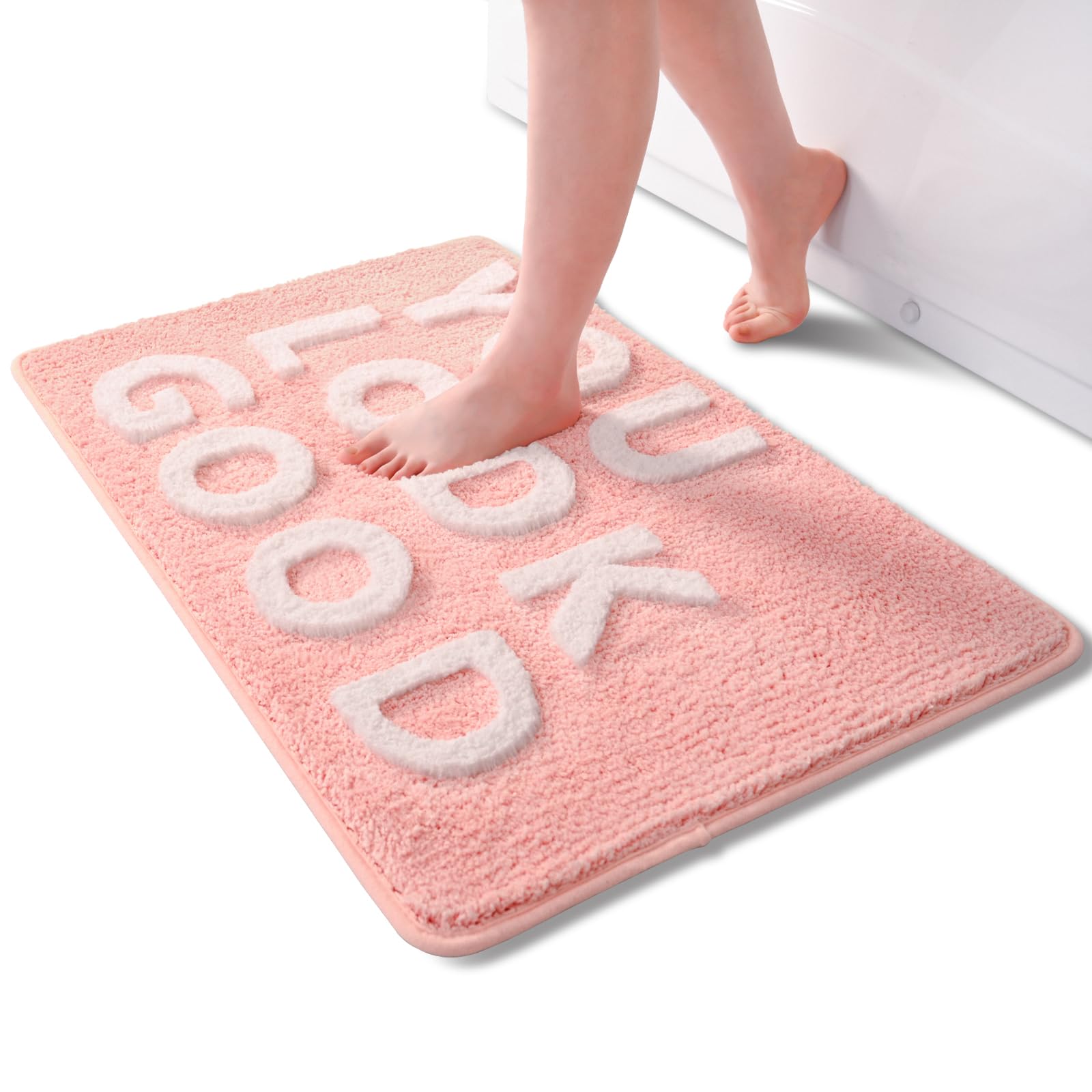 Qjhomo You Look Good Bath Mat Cute Pink Bathroom Rugs Funny Bath Rug, Non Slip Floor Mat Cool Home Decor, Soft Microfiber Bathma
