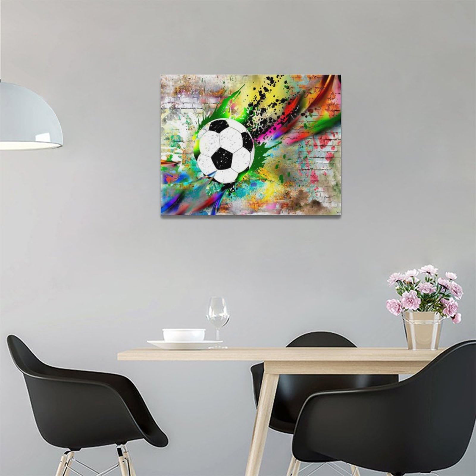 Soccer Wall Art Banksy Football Pictures Wall Decor Graffiti Sports Posters Canvas Prints Framed Artwork Paintings Home Decorati