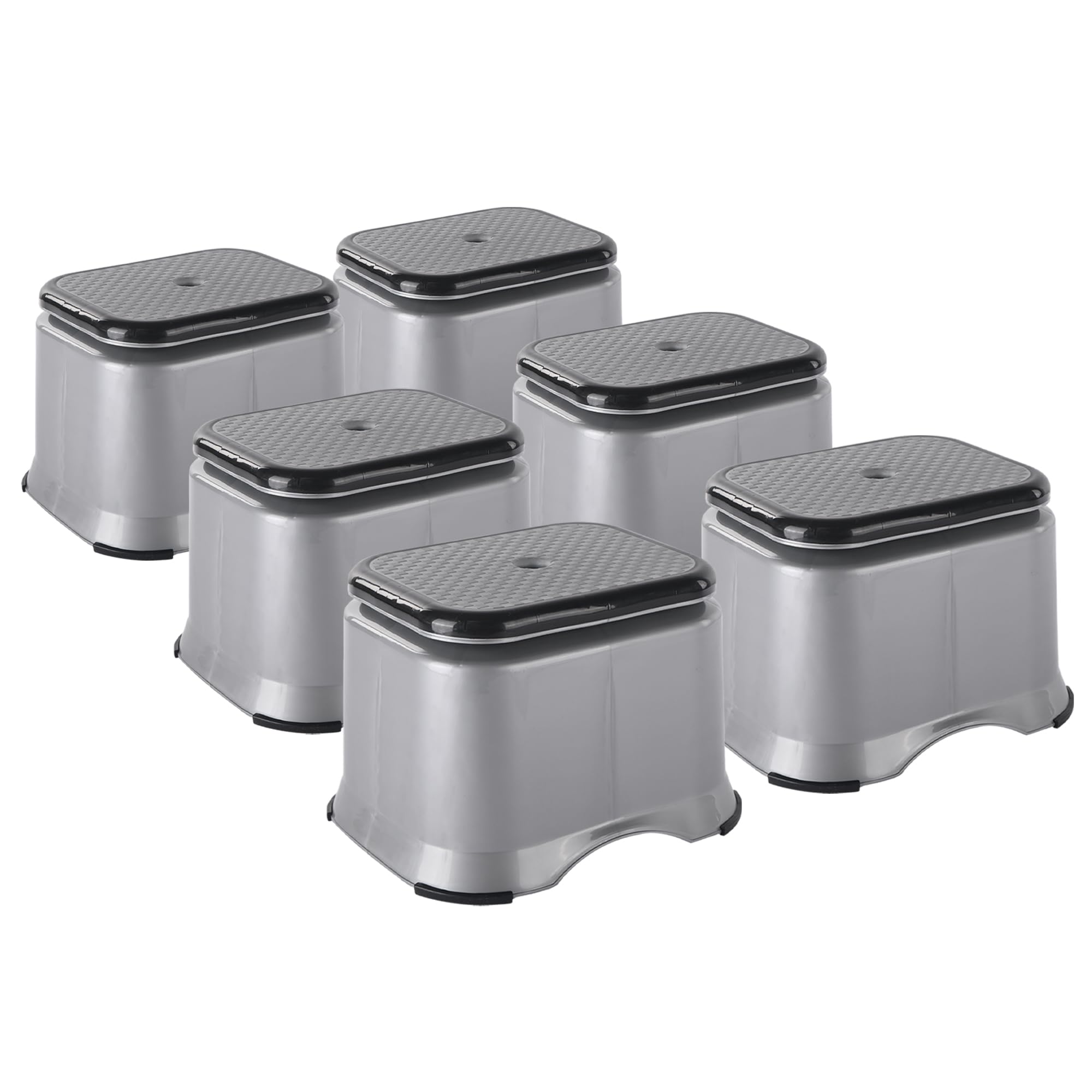 Heart Home Pack Of 6 Anti-Slip Bathroom Stool For Bathing | Comfortable Indoor & Outdoor Machiya For Sitting | Durable Adults Ba