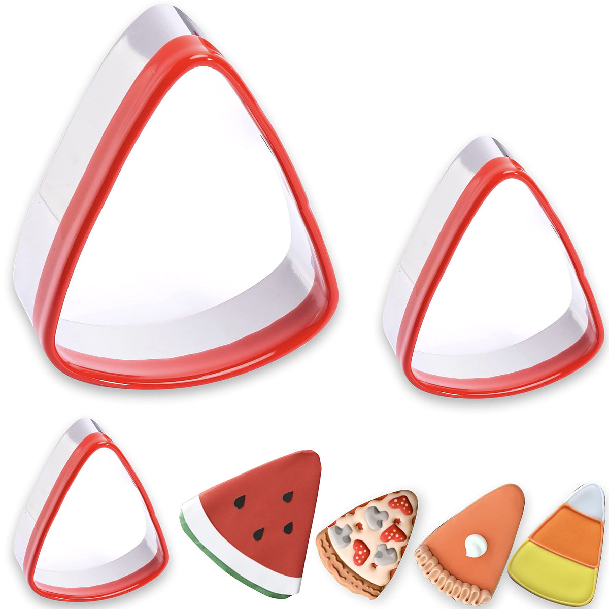 Cookieque 3-Piece Candy Corn Cookie Cutter, Fall Thanksgiving Pumpkin Pie Cookie Cutters, Holiday Cookie Cutters, Unique Design
