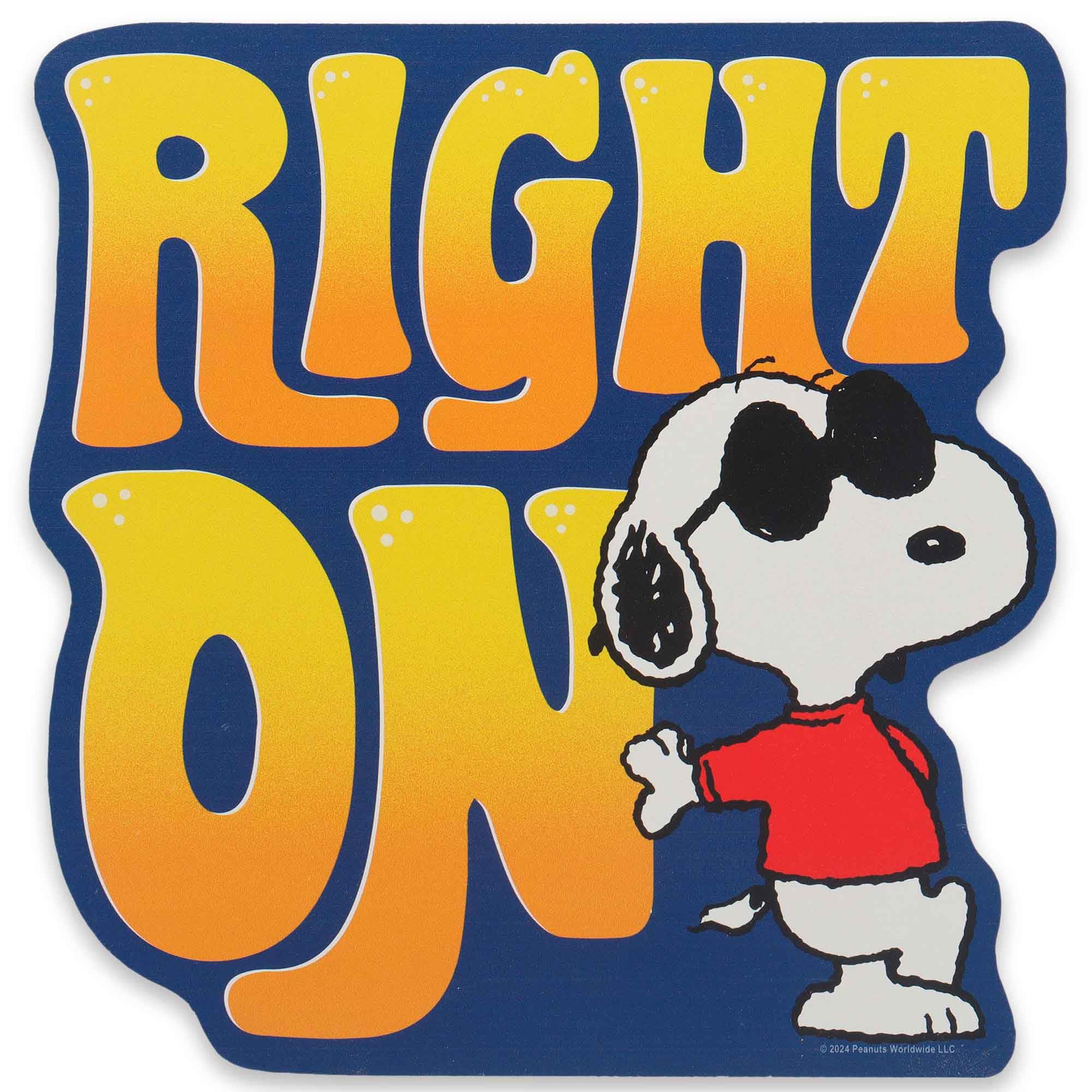 Open Road Brands Peanuts Snoopy Right On Wood Wall Decor - Fun Snoopy Sign for Kids Bedroom or Play Room