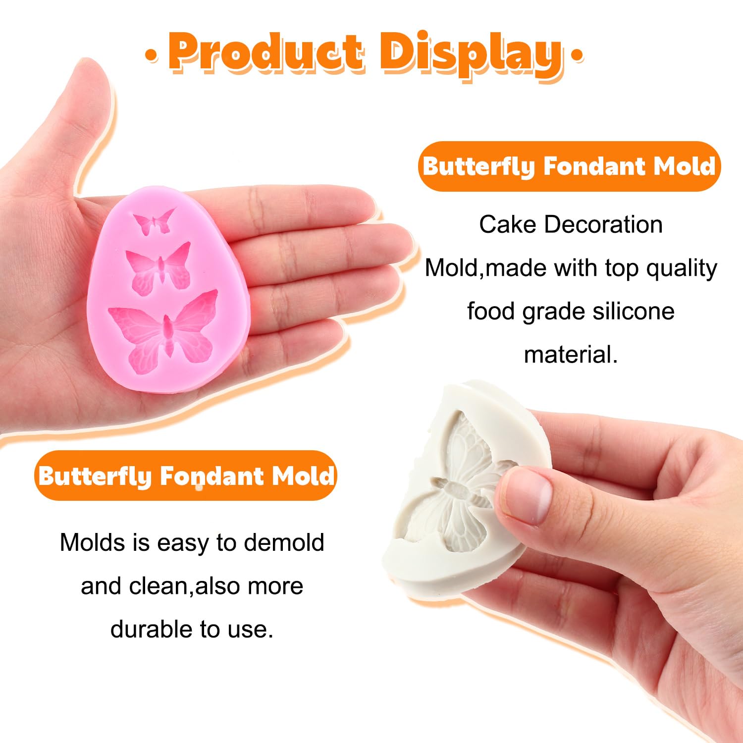 Rfghac Butterfly Fondant Mold Mini Butterfly Silicone Molds For Cake Decorating Cupcake Topper Candy Chocolate Gum Paste Polymer