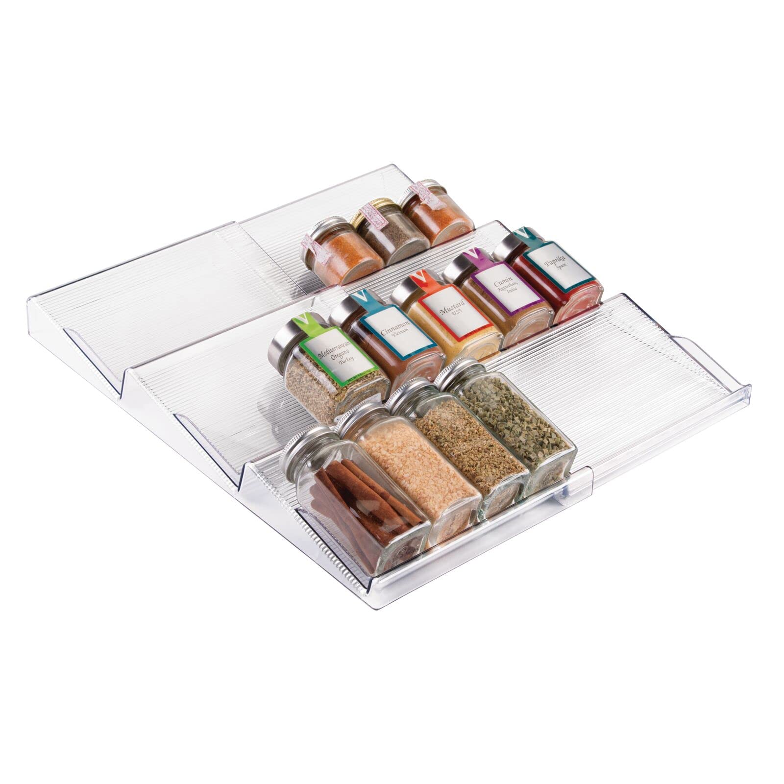 Mdesign Expandable Spice Rack Organizer For Kitchen Drawer  Clear