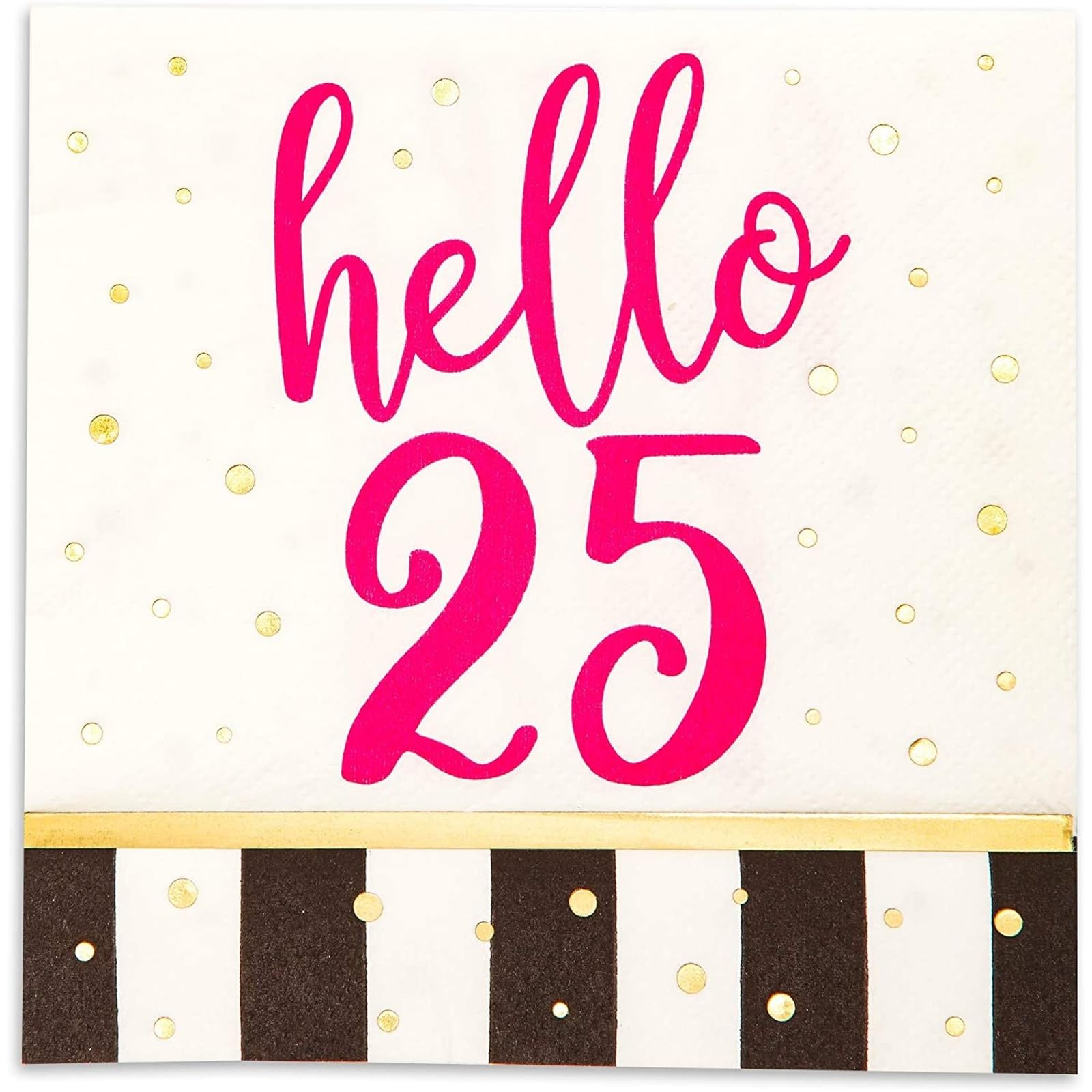 Hello 25 Party Paper Napkins (5 x 5 In  50 Pack)