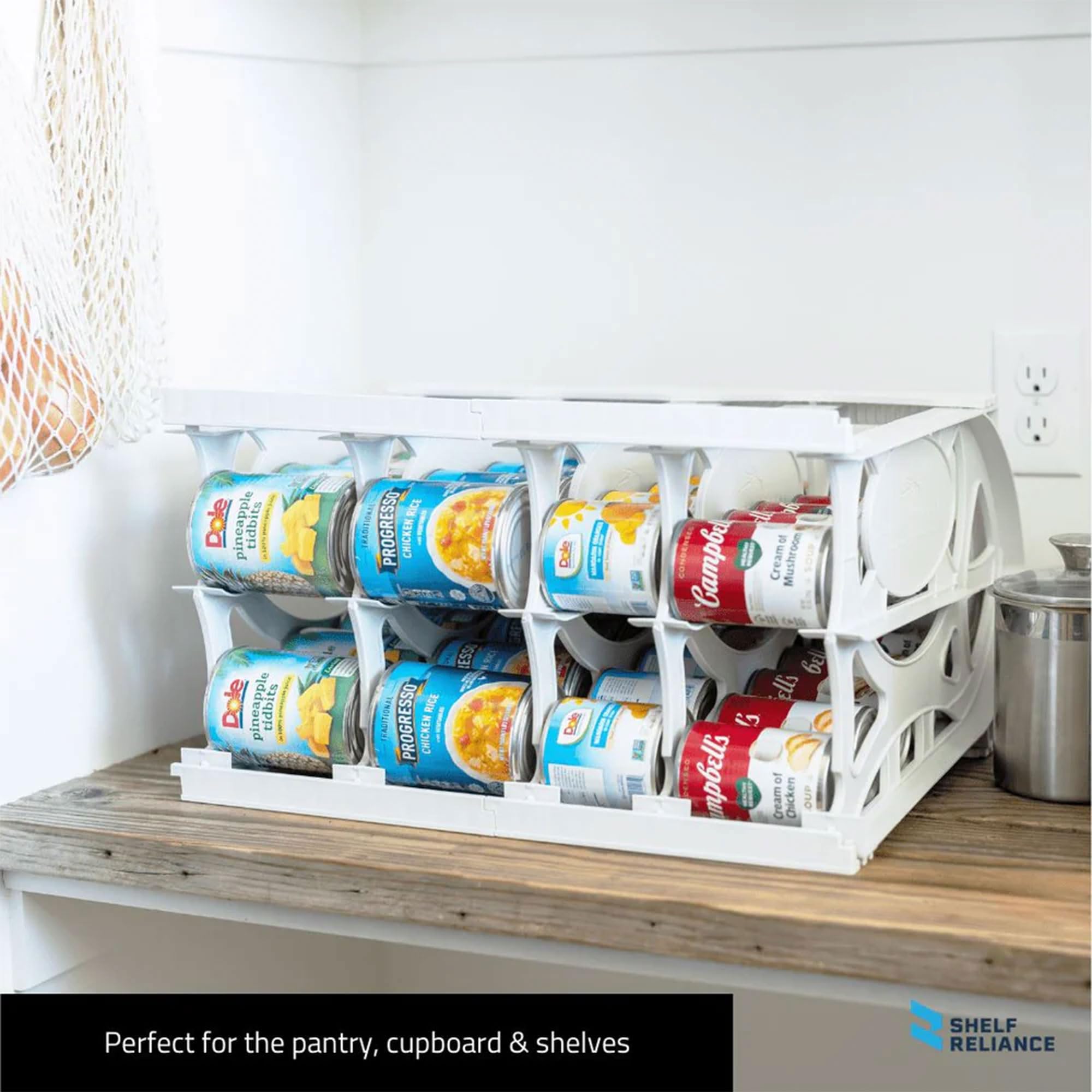 Shelf Reliance Can Organizer, Pantry Storage Rack, Canned Food And Goods, 60 Cans
