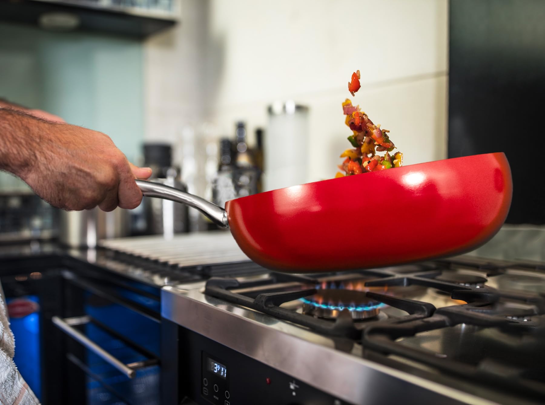 Diamotech Diamond Ceramic Coated Nonstick Wok, Healthy Cooking, Utensil Safe, 100% Ptfe/Pfoa/Pfos Free, Ultra-Durable Coating, E