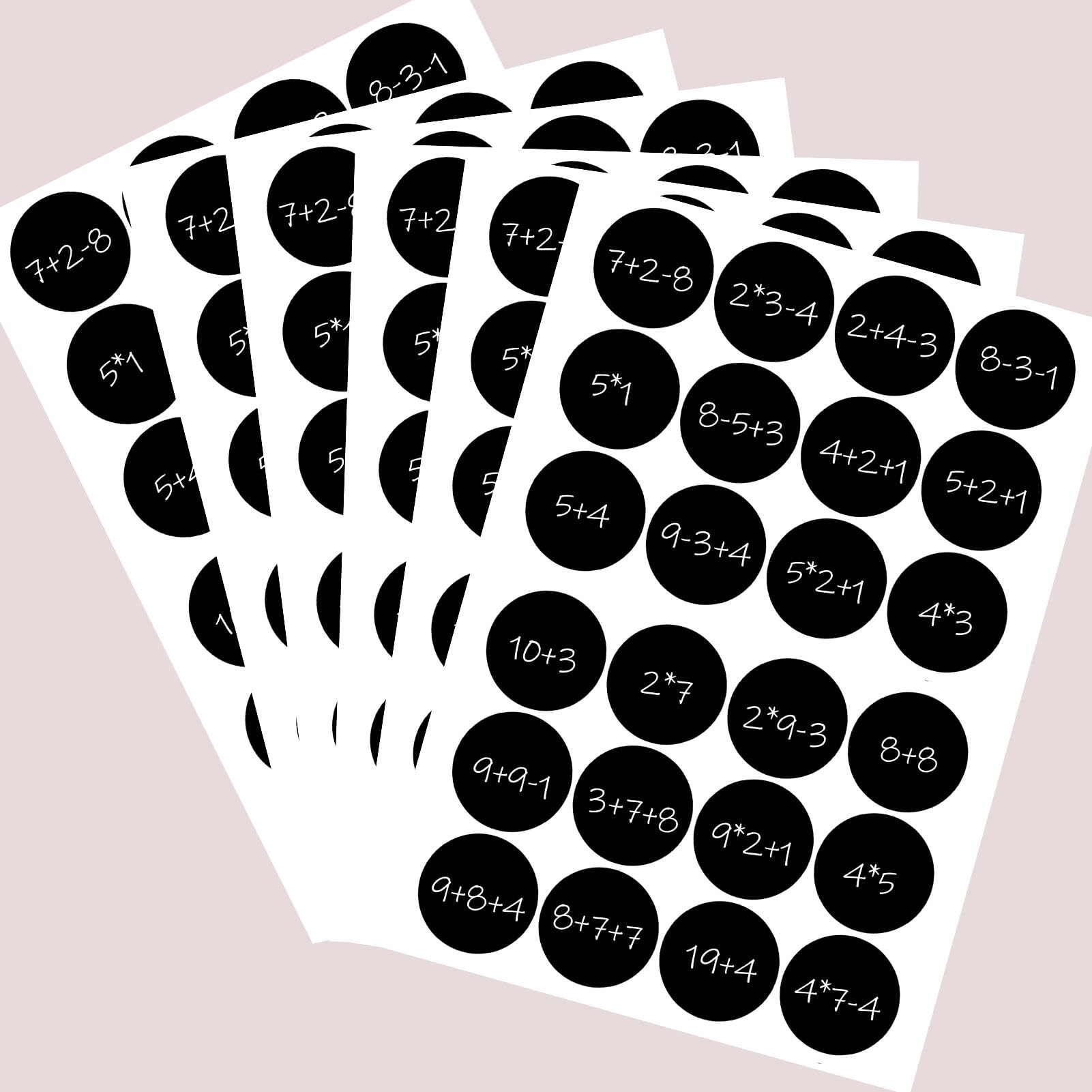 HERZWILD 6 Sets Christmas Advent Calendar Numbers Sticker Square Gift Stickers 1-24 Christmas Number Stickers for Xmas Countdown