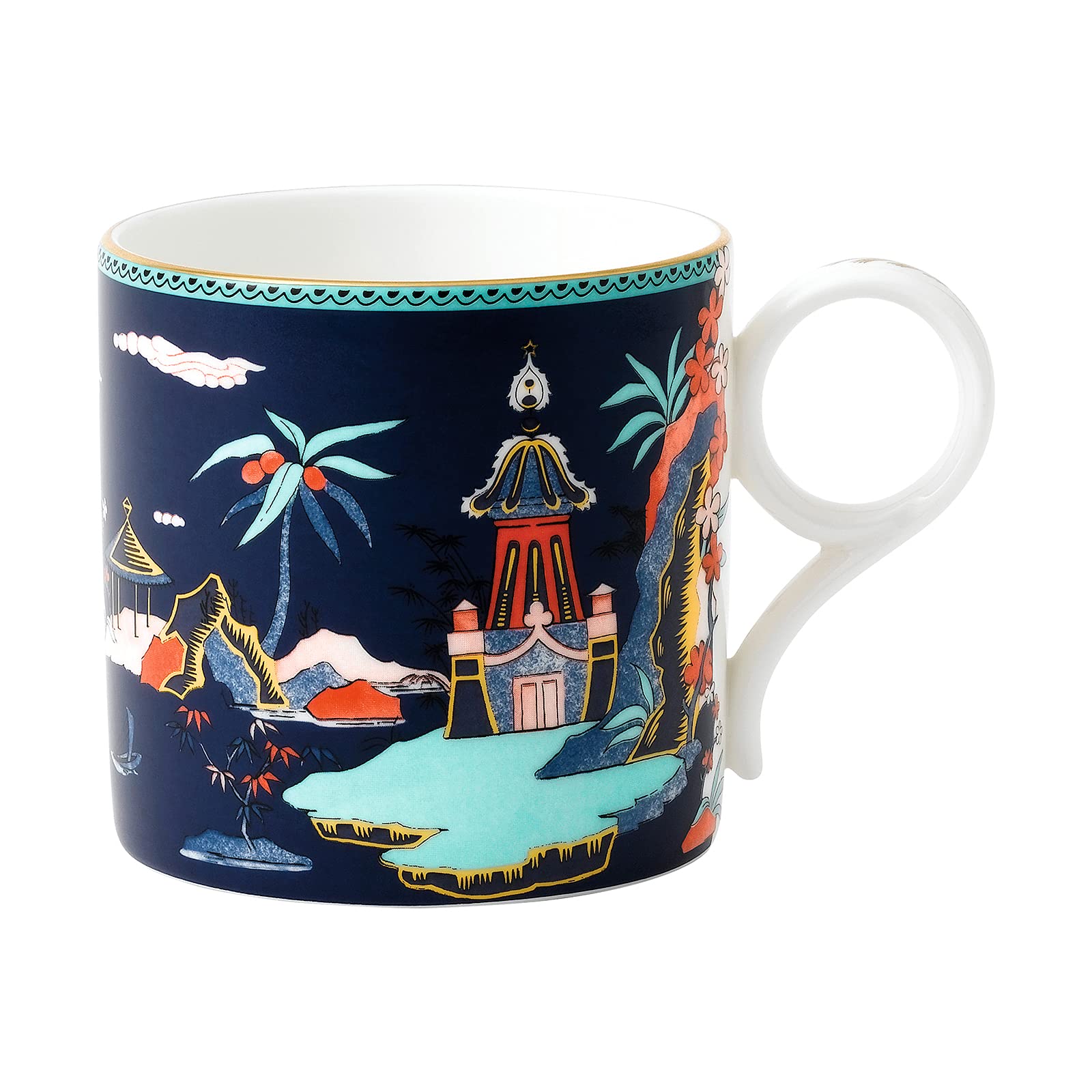 Wedgwood Wonderlust Mug Blue Pagoda, 3.3''