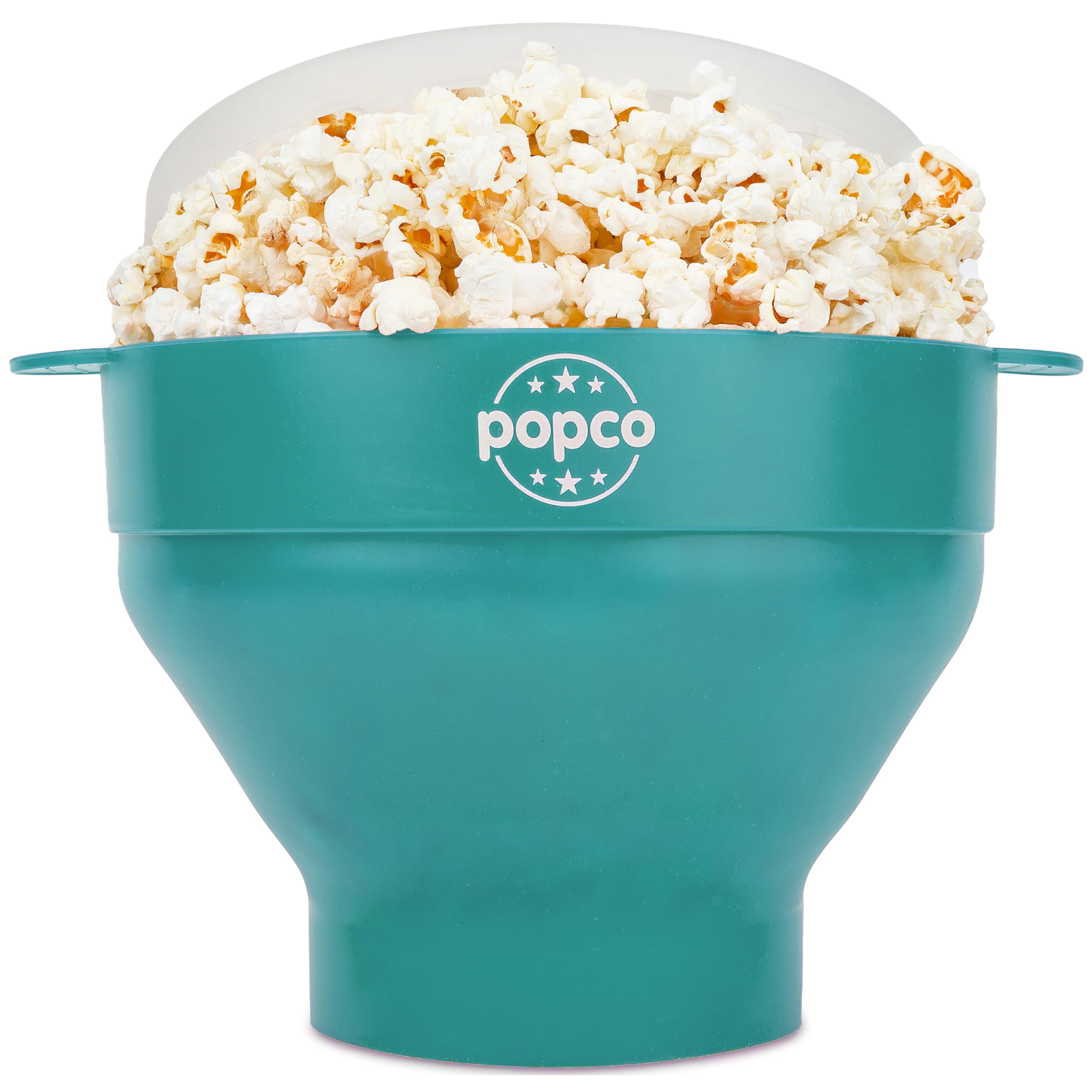 The Original Popco Silicone Microwave Popcorn Popper with Handles  Silicone Popcorn Maker  Collapsible Popcorn Bowls Bpa Free and Dishwasher Safe - 15 Colors Available (AQUA)