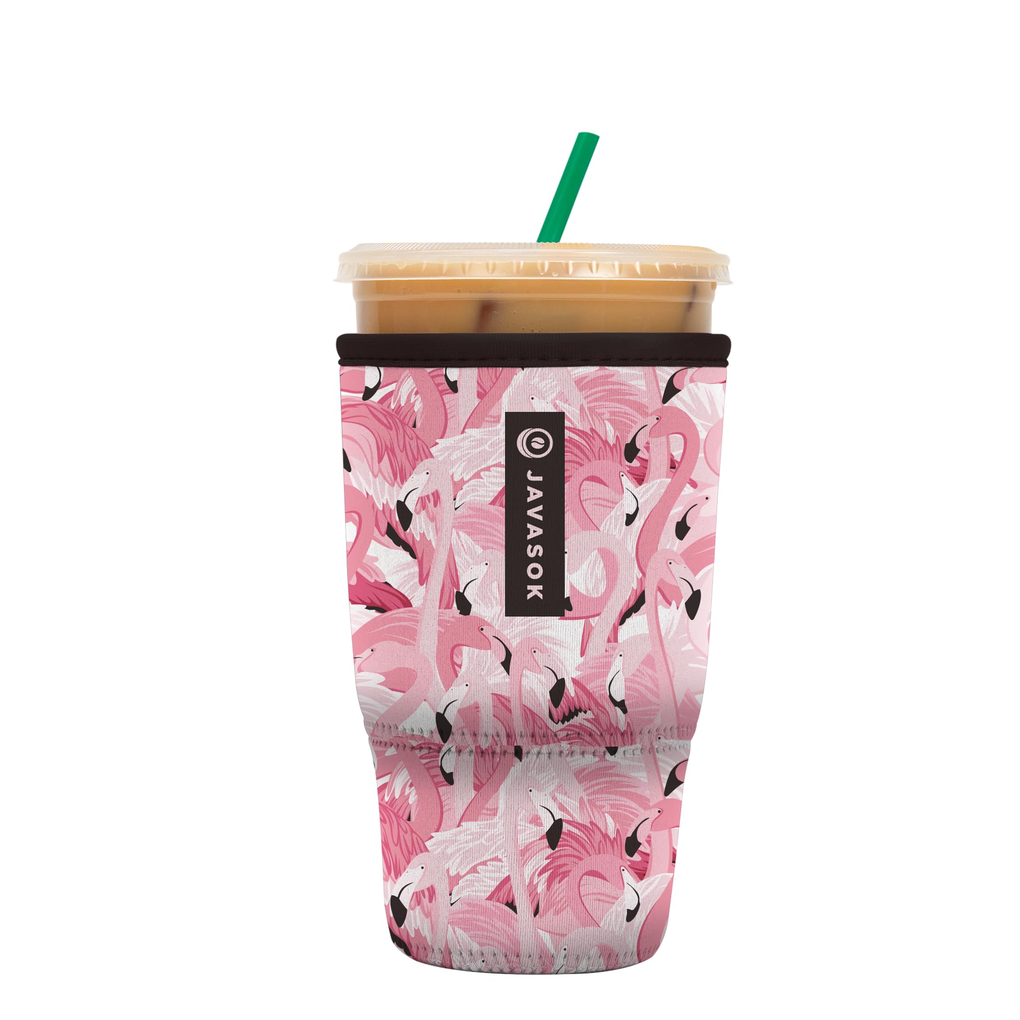 Sok It Java Sok Iced Coffee & Cold Soda Insulated Neoprene Cup Sleeve (Flamingo Dance, Large: 30-32oz)