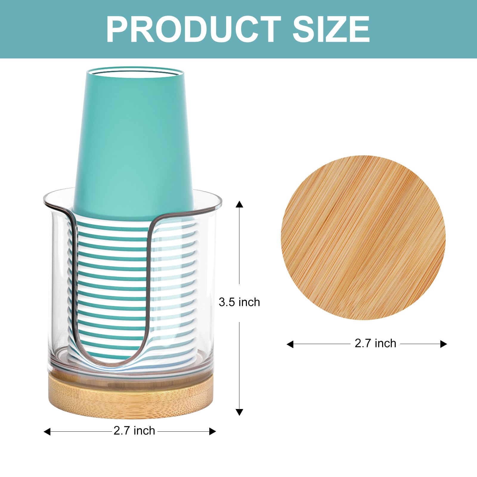 2 Pack Bathroom Cup Dispenser 3 Oz Countertop For Paper Cups And Mouthwash Cups - Convenient 3Oz Paper Cup Holder And Mouthwash