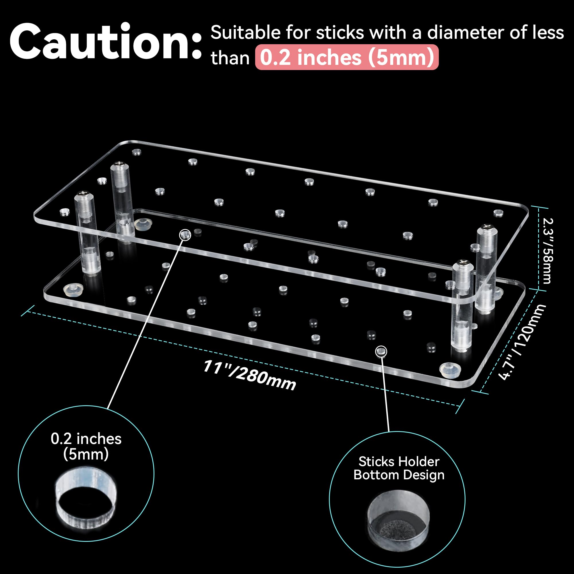 Goabroa Cake Pop Stand, 21 Holes Clear Acrylic Cakepops Display Stand, Transparent Cake Pop Holder For Cake Pop Sticks Under 0.2