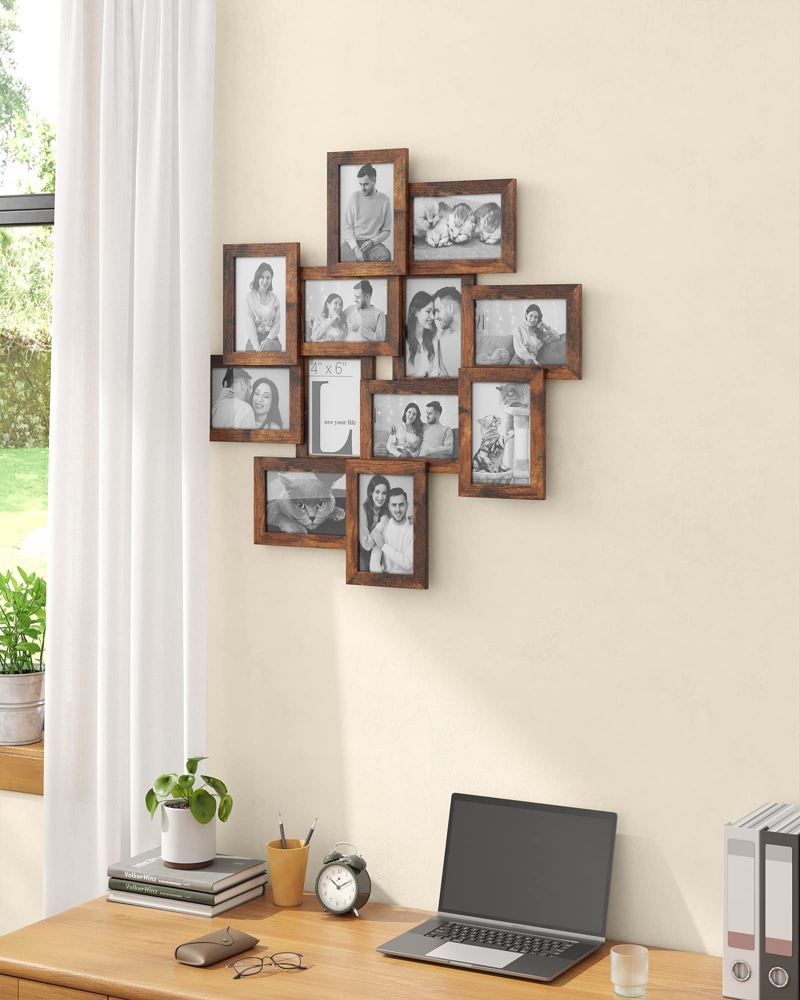 Songmics 4X6 Collage Picture Frames, 12-Pack Picture Frames Collage For Wall Decor, Rustic Photo Collage Frame, Multi Picture Fr