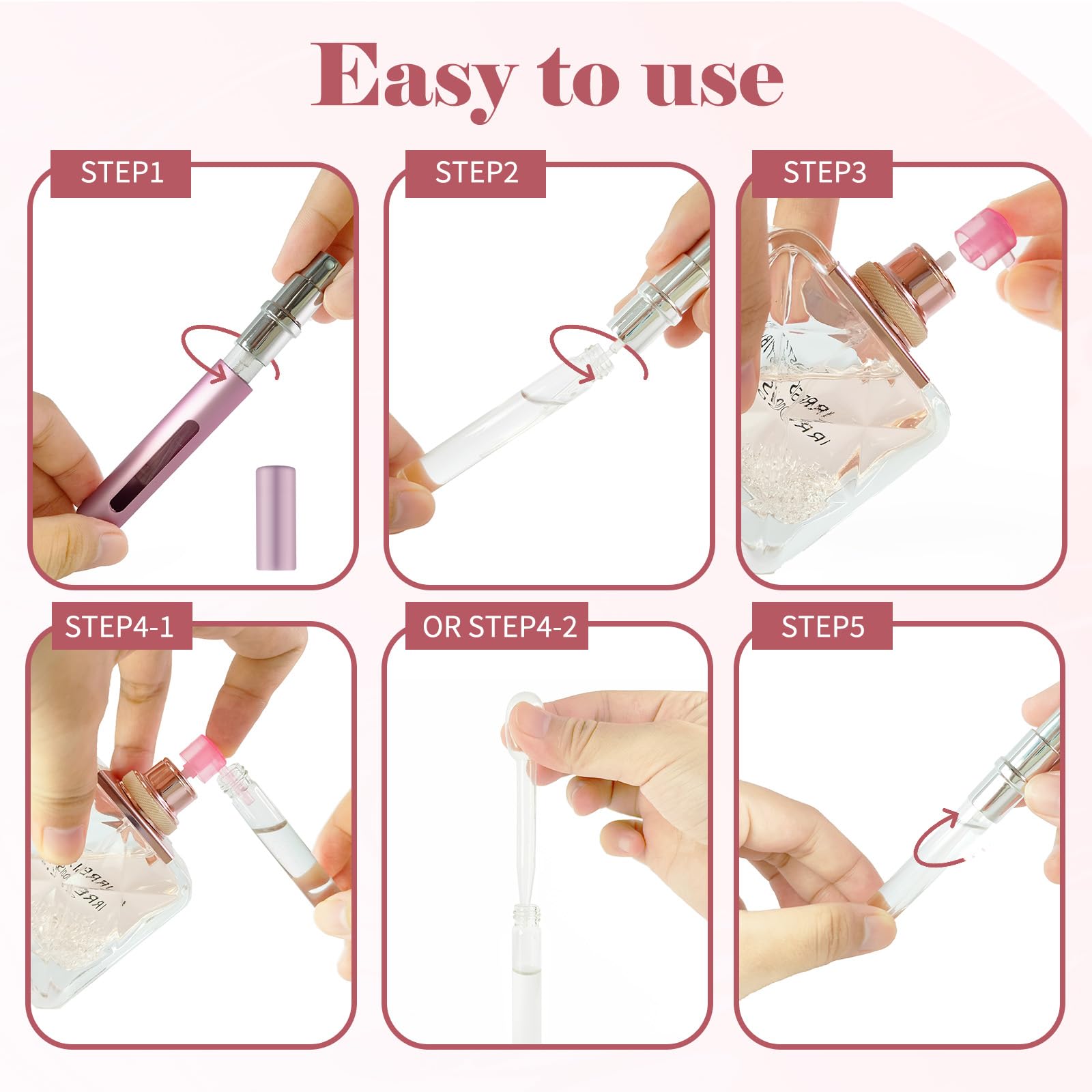 Obsgumu 4Pcs Mini Perfume Travel Bottle, Perfume Atomiser Refillable, 5Ml Spray Bottles, Portable For Travel Holiday, Outdoor Ac