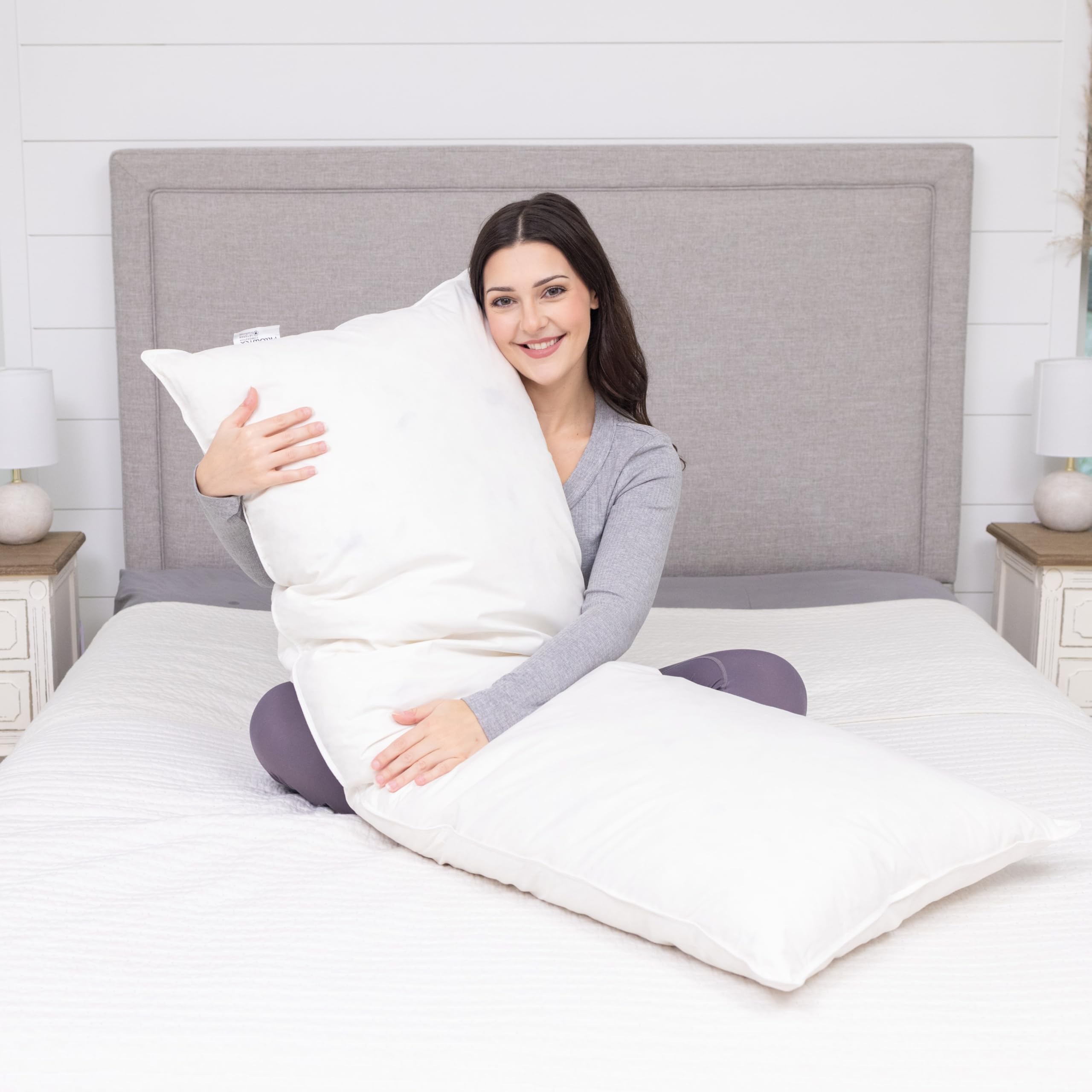 White Goose Feather And Down Body Pillow - Pillows Size 20 Inches X 60 Inches