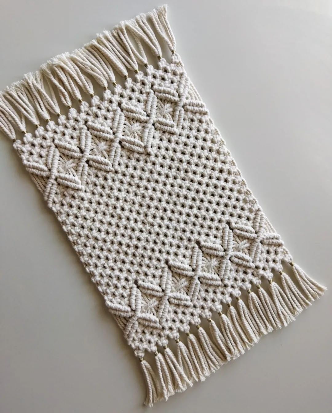 Macrame Table Runner, Dining Table Runner Mate, Handwoven Bedroom Kitchen Coffee Macrame Table Mate for Table Made with 100% Cot