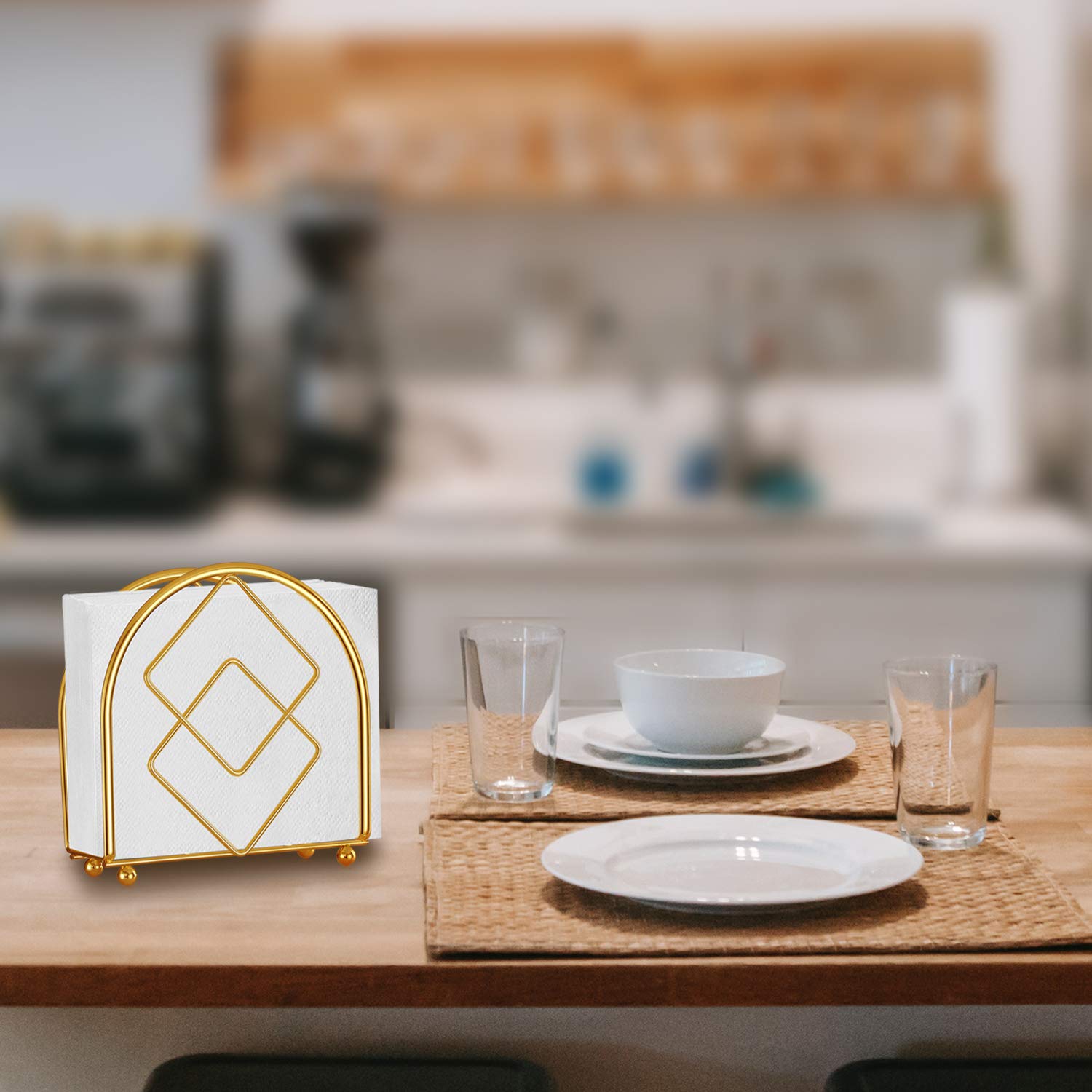 Vertical Napkin Holder For Dining Table D  Cor, Freestanding Metal Paper Holder For Kitchen Countertop, Heavy Duty Napkin Paper