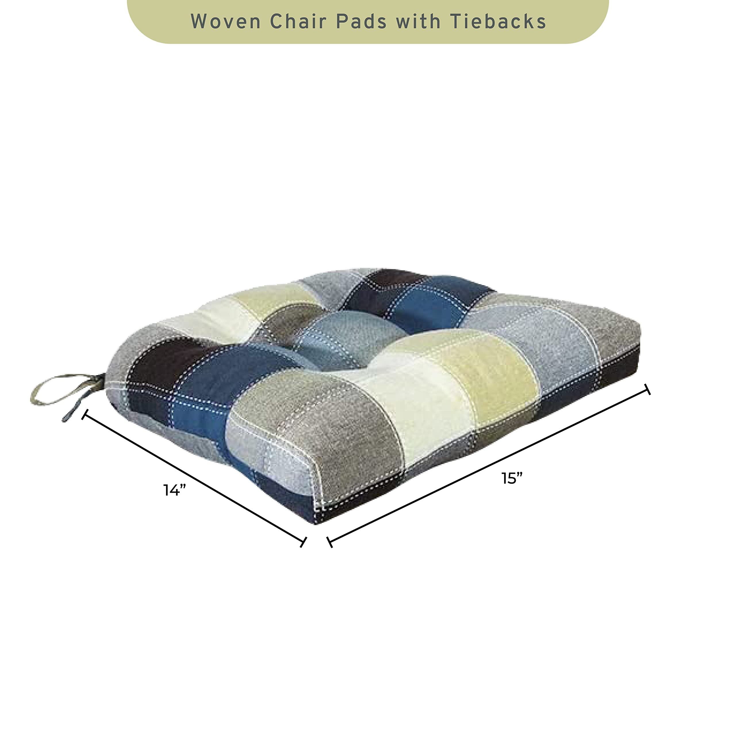 Arlee Polyester,Micro Fiber Chair Pads, 4 Count (Pack Of 1), Blue