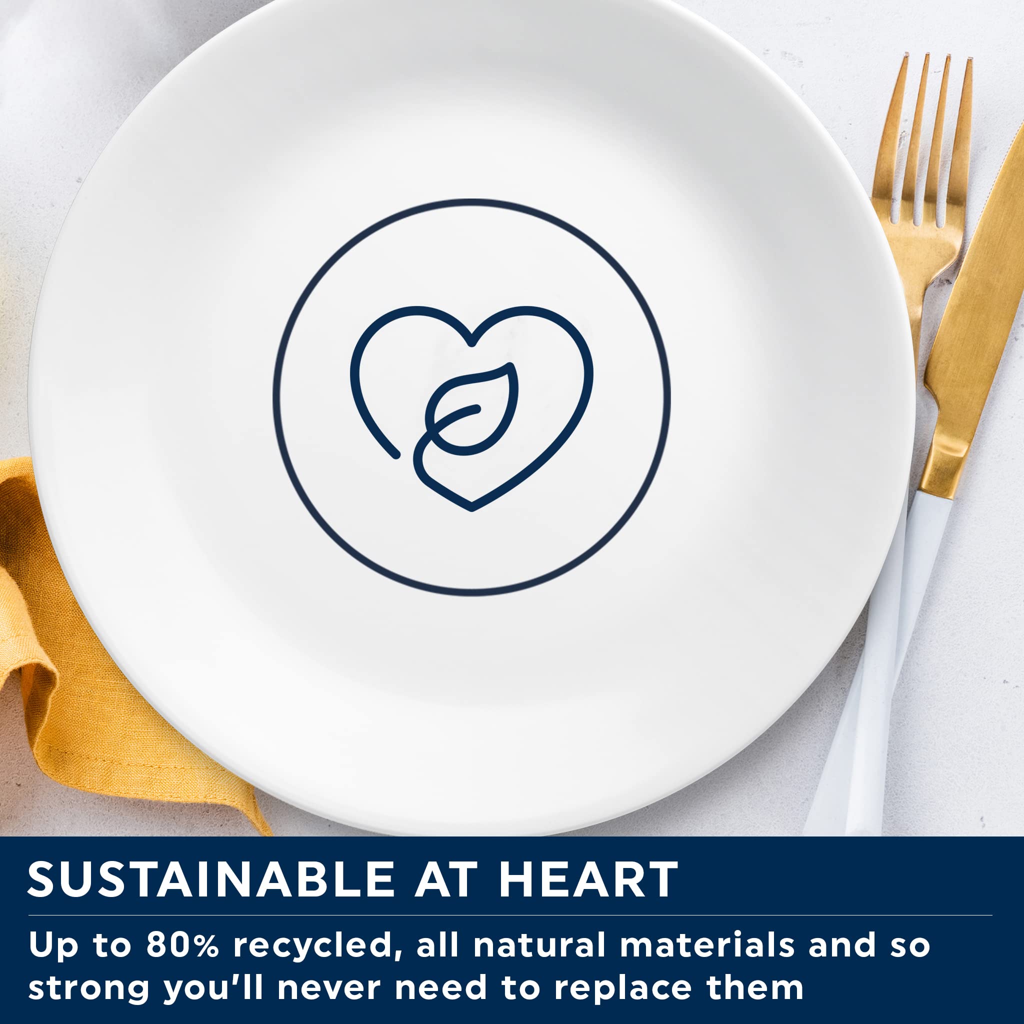 Corelle 12pc Bella Faenza Dinnerware Set for 4 - 3X More Durable Glass, Half Weight of Ceramic, up to 80% Recycled