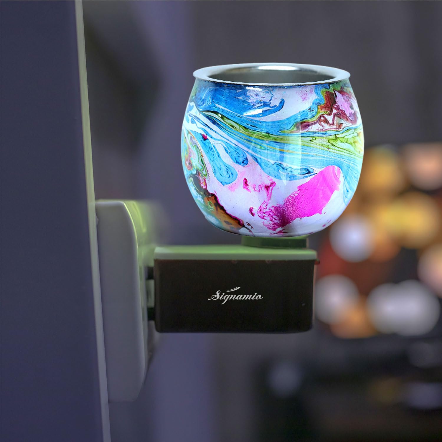 Signamio Multi Color 2 In 1 Electric Kapoor Dani Burner: Essential Home Fragrance Product & Room Freshener Diffuser With Night L