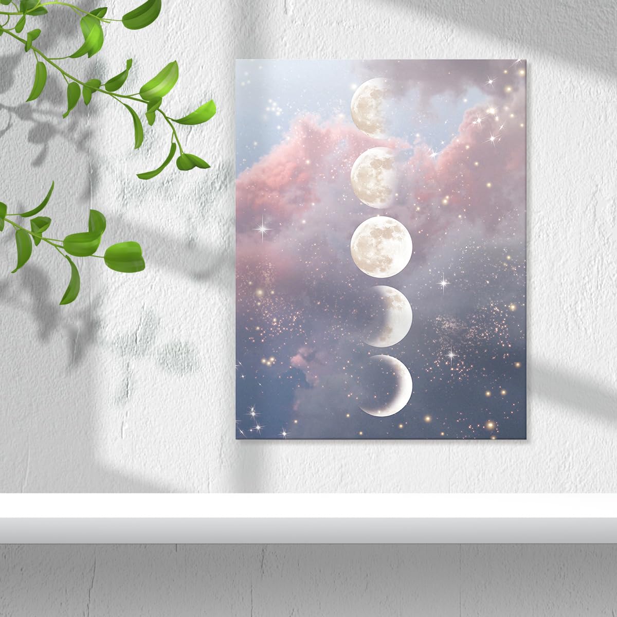 Moon Phases Wall Art Decor  Moon Phases Canvas Poster Print for Home Living Room Dorm Wall Decor W686