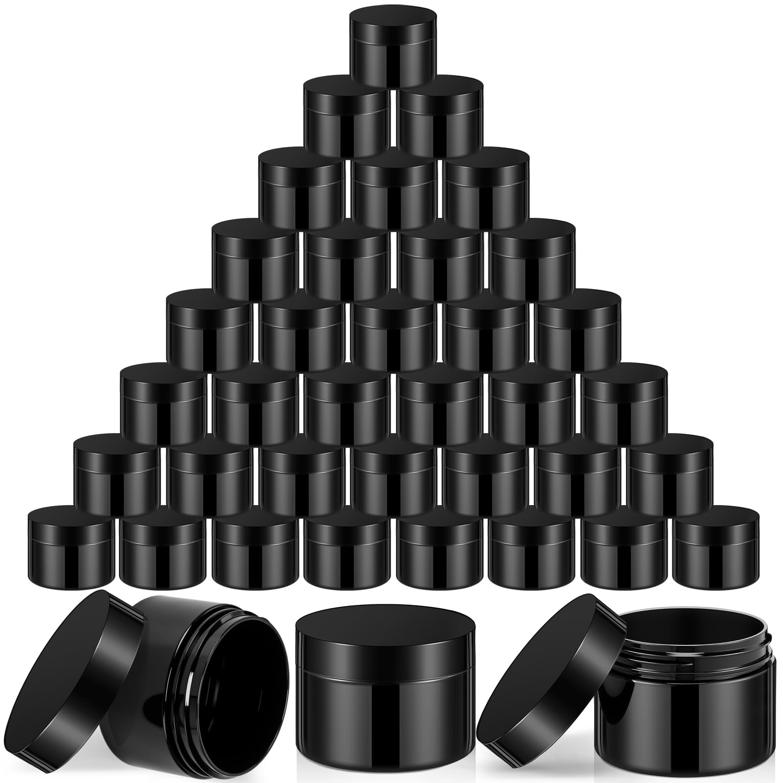 Satinior 36 Pieces 2 Oz Plastic Jars With Lids Wide Mouth Airtight Reusable Container Acrylic Cosmetic Small Jars For Lotions Oi