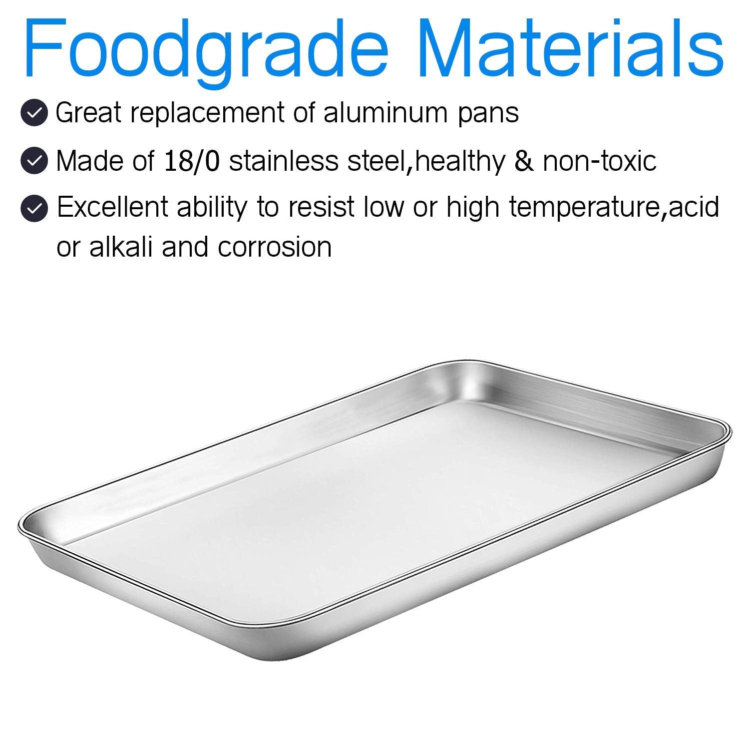Baking Sheets 5 Pieces, Bastwe Cookie Sheets Set Of 5 Stainless Steel Baking Pans Toaster Oven Tray Pans, Rectangle Size 12    9