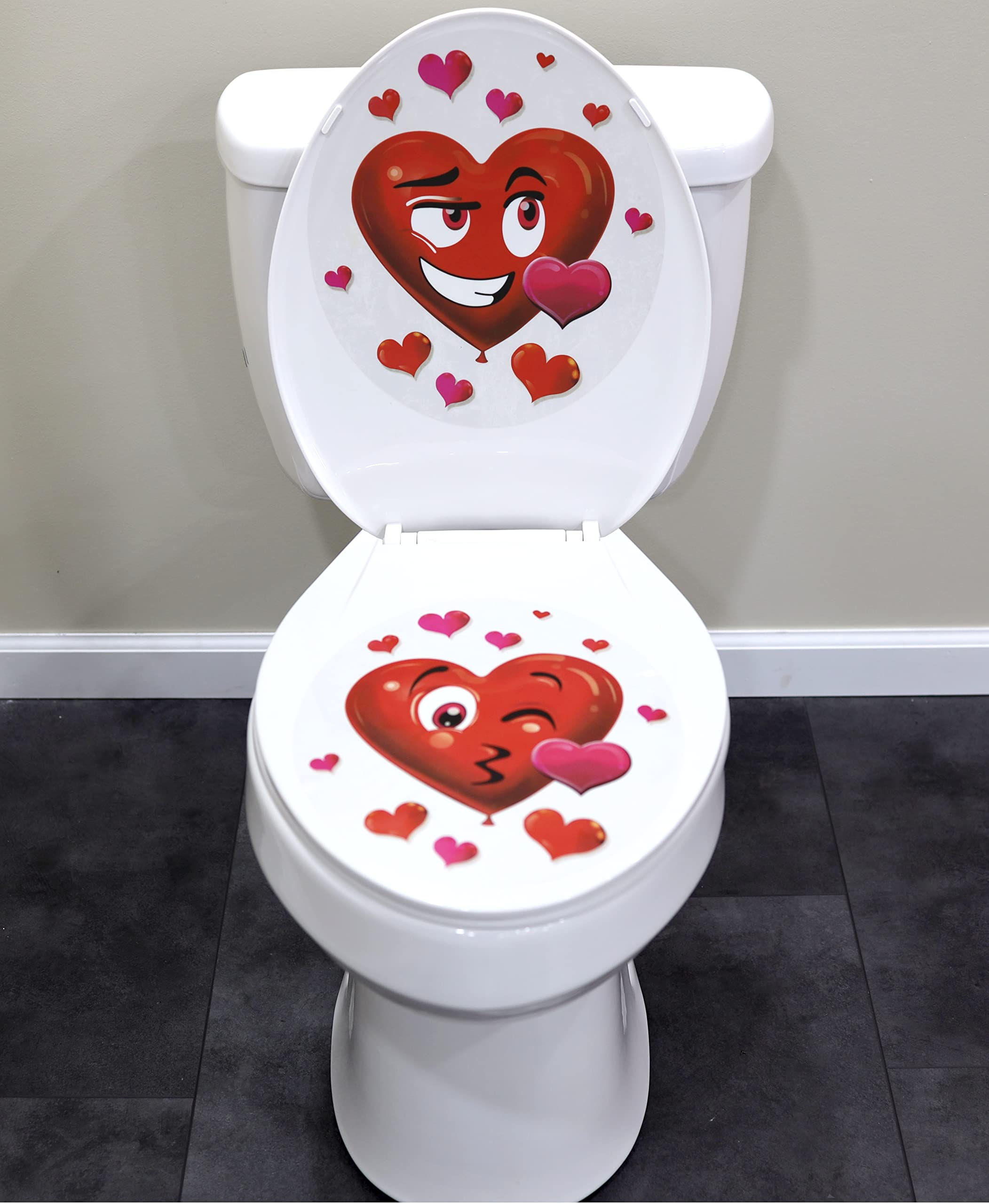 Iconikal 2-Piece Toilet Seat Cling Decoration Set, Valentine'S