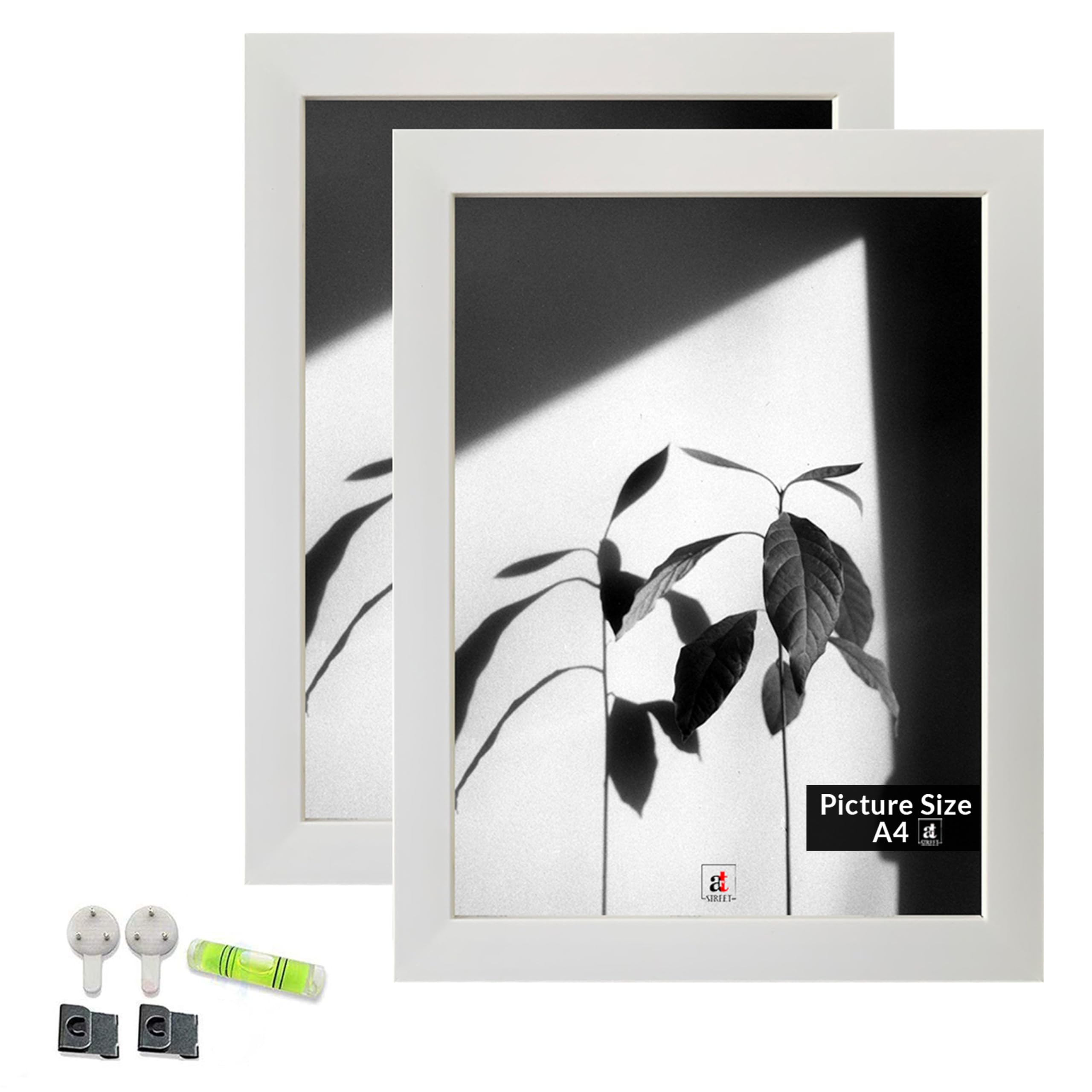 Art Street A4 Size Certificate, Document Photo Frames Set Of 2 For Home Decoration, Living Room, Office Decoration (White, Size:
