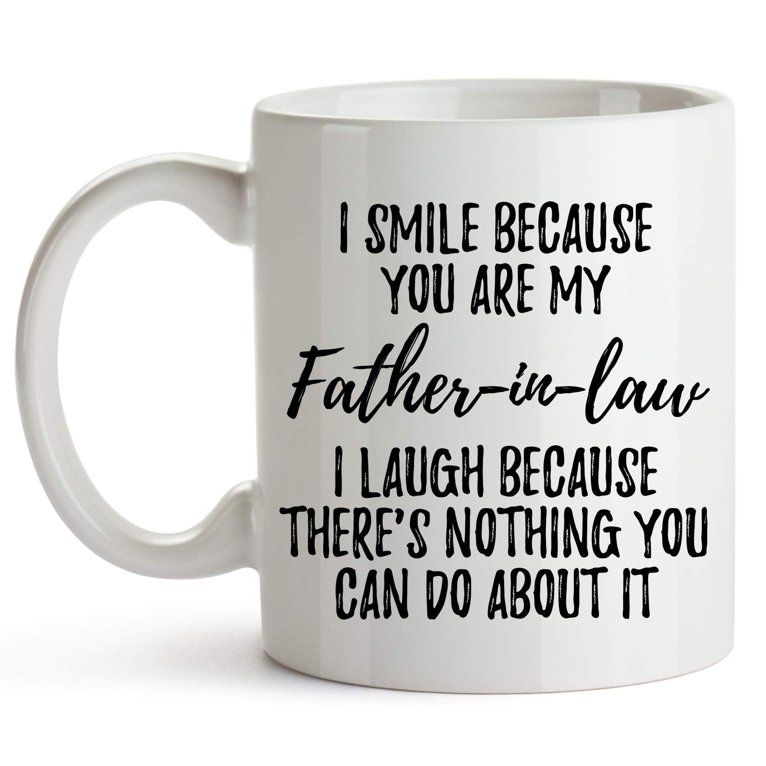 Younique Designs Father In Law Coffee Mug, 11 Ounces, Funny Father-In-Law Cup From Daughter In Law And Son In Law (White)
