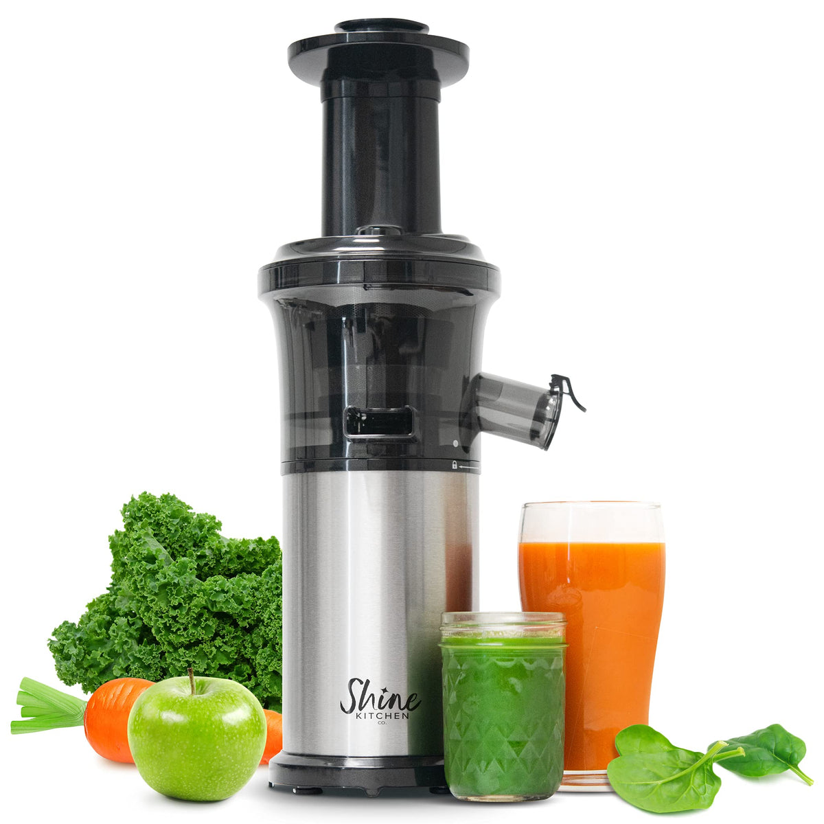 Shine Kitchen Co Sjv-107-A Cold Press Slow Masticating Juicer, Stainless Steel