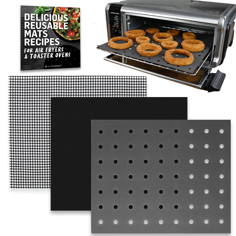 INFRAOVENS Reusable Mats Compatible with Ninja Foodi SP101 SP201 SP301 SP351, Toaster Oven Liners, Accessories for Countertop Co